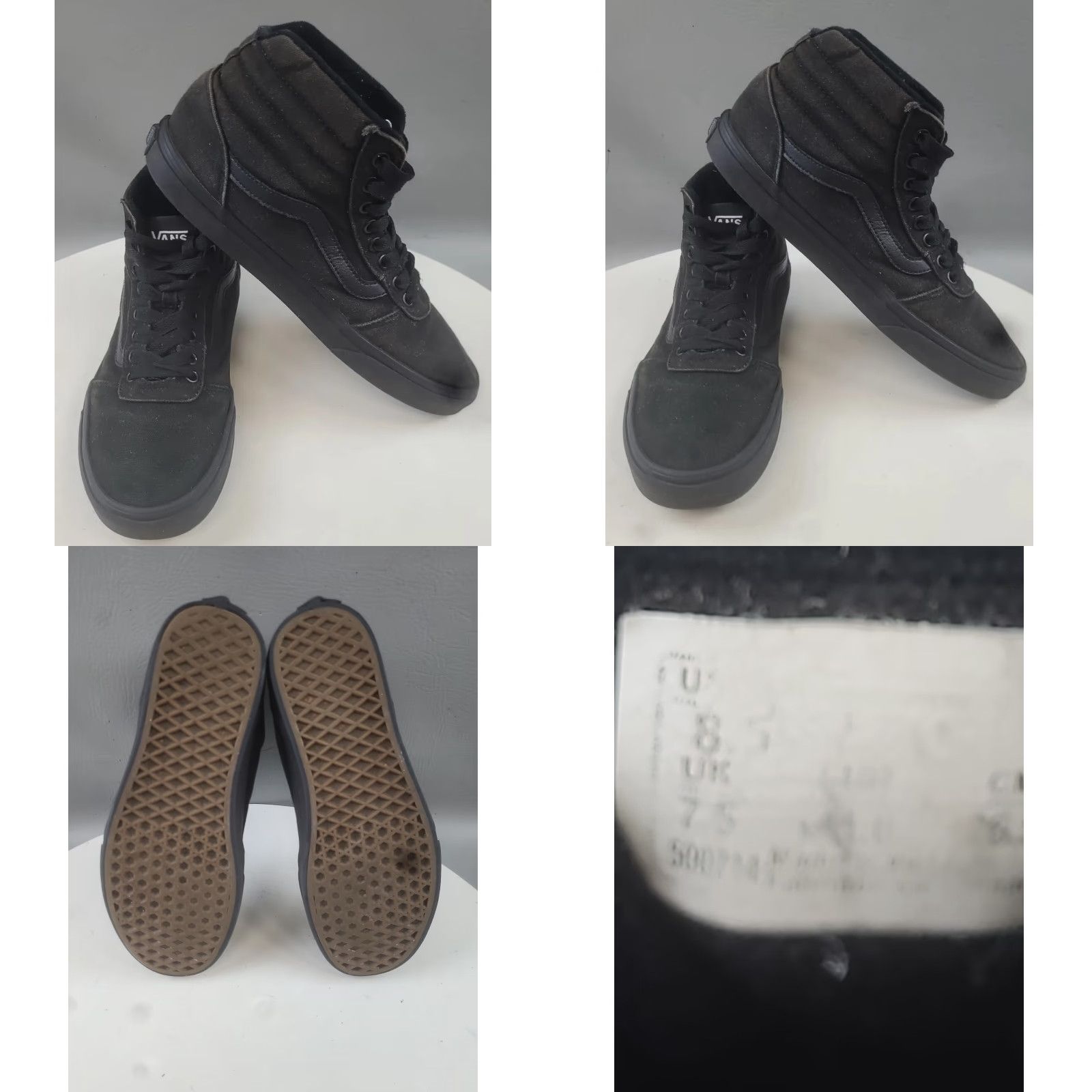 Vans VANS Men's Sk8 Hi Triple Black Shoes Size 8.5 Canvas High Top Skateboard Sneakers Size US M / EU 48-50 / 2 - 10 Thumbnail