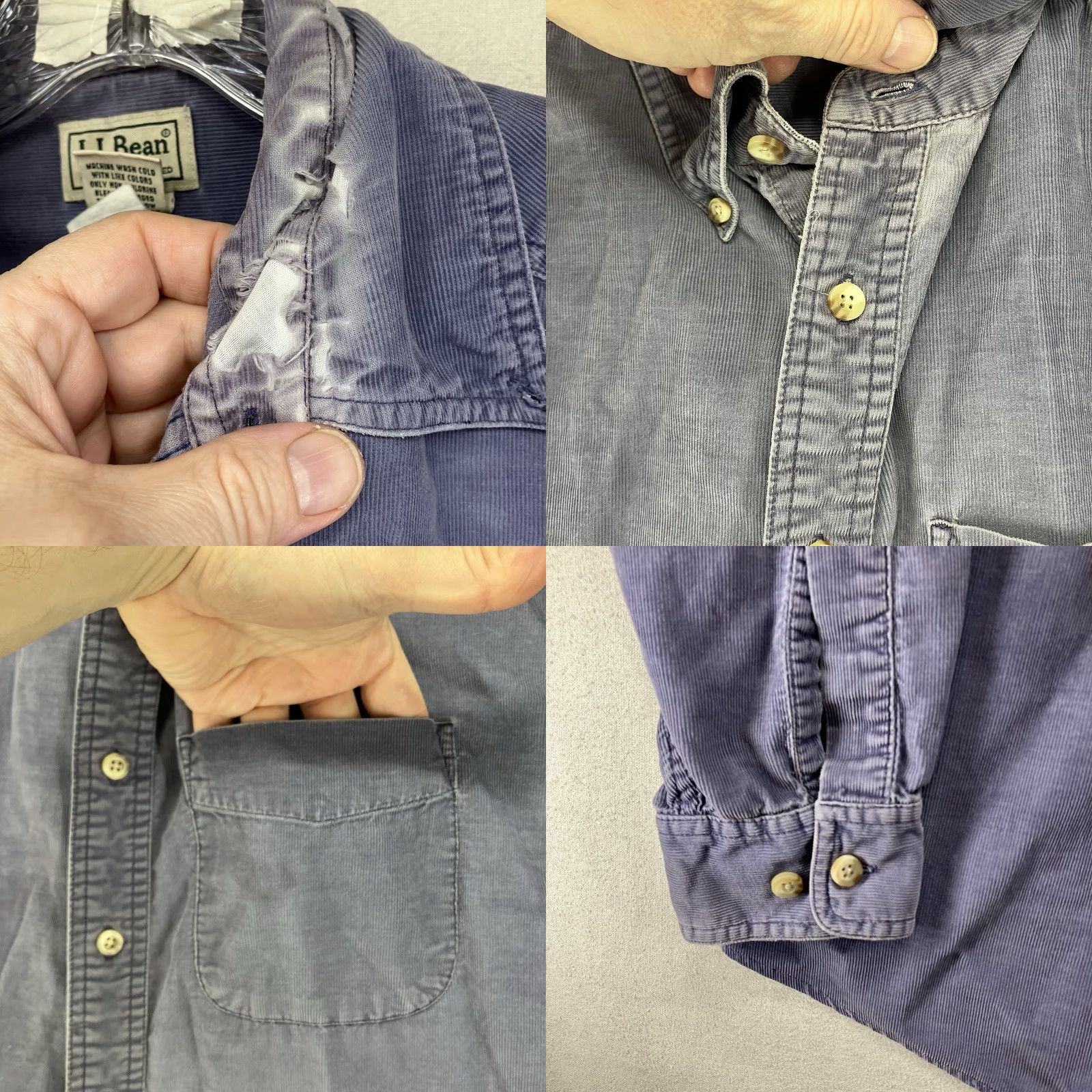 Vintage VINTAGE L.L. Bean Pinwale Corduroy Button-Up Shirt Mens M Periwinkle Cotton Wear Shirt Size US M / EU 48-50 / 2 - 8 Thumbnail