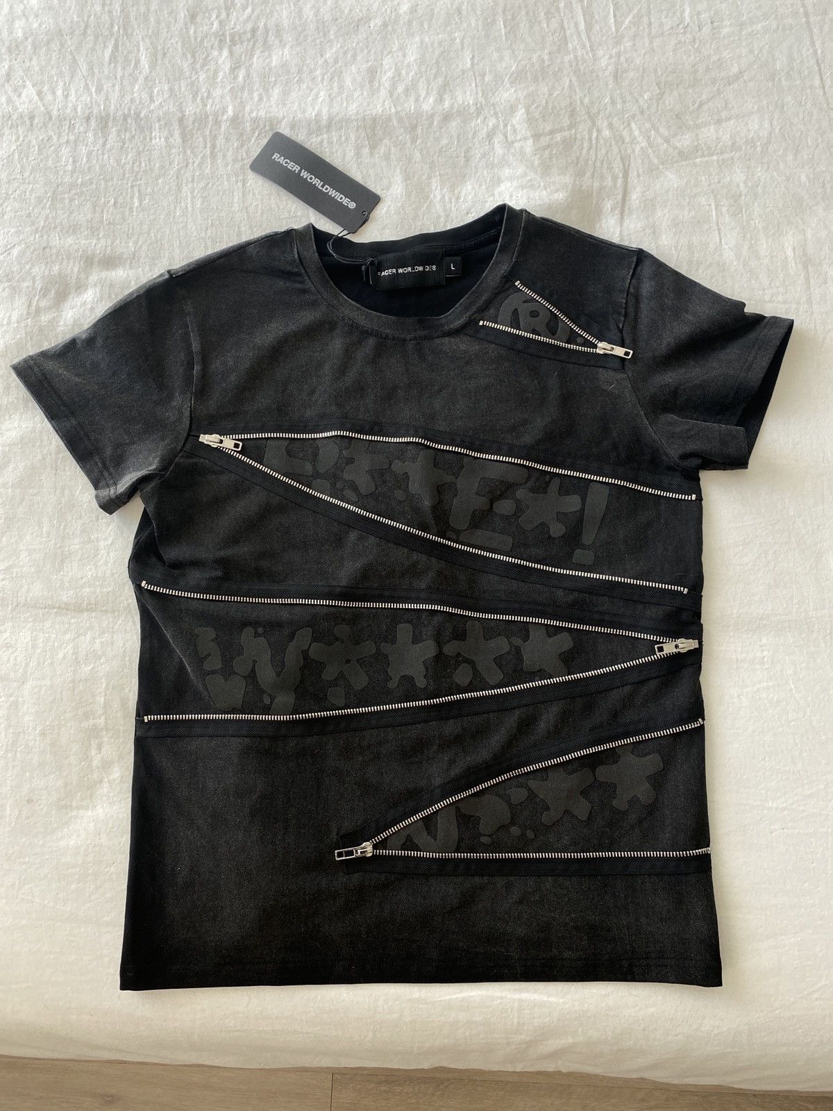 Racer Worldwide Racer Worldwide Washed Unzip T-Shirt | Grailed