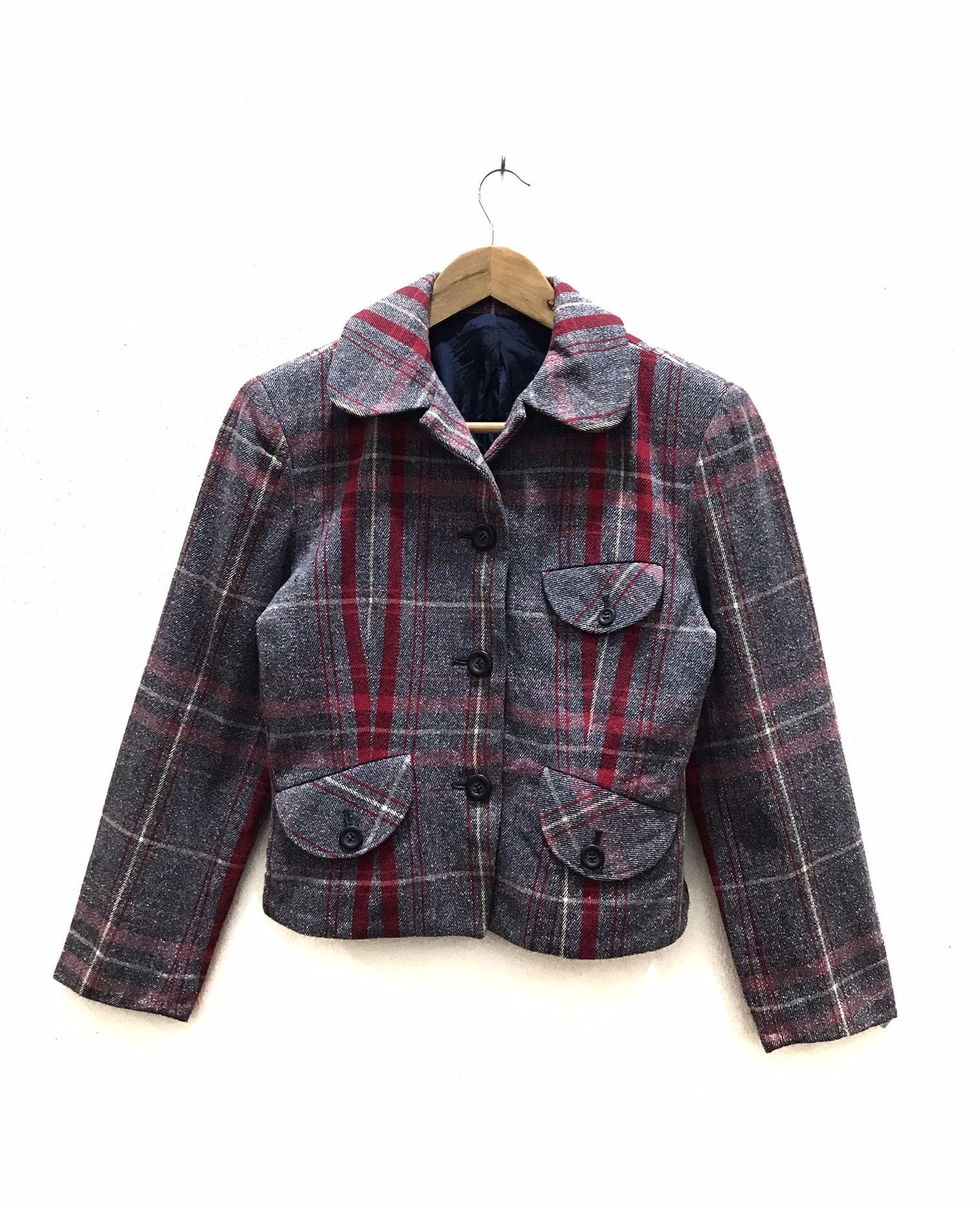Hysteric Glamour Vintage Hysteric Glamour Plaid Cropped Wool Jacket Japanese Size US S / EU 44-46 / 1 - 2 Thumbnail