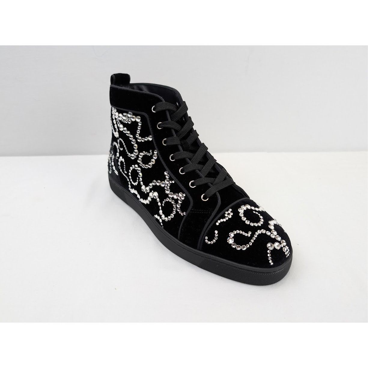 Christian Louboutin o1rshd1 Octolouis Strass Sneakers in Black/Crystal Size US 12 / EU 45 - 2 Thumbnail