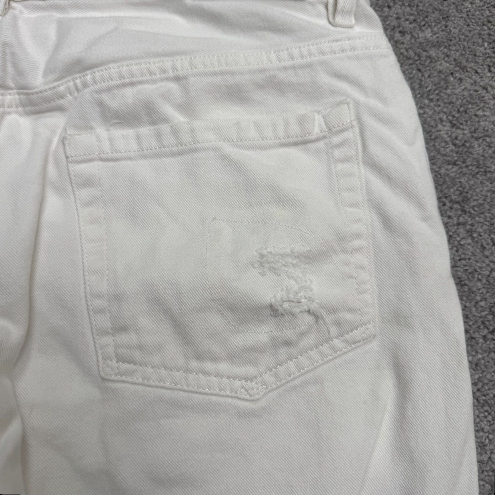Ralph Lauren Lauren Ralph Lauren Jeans Women White Distressed Embroidered 12 Denim Straight 5-Pocket Comfort Stretch Baggy? (Need to fix) Size 34" / US 12 / IT 48 - 6 Thumbnail