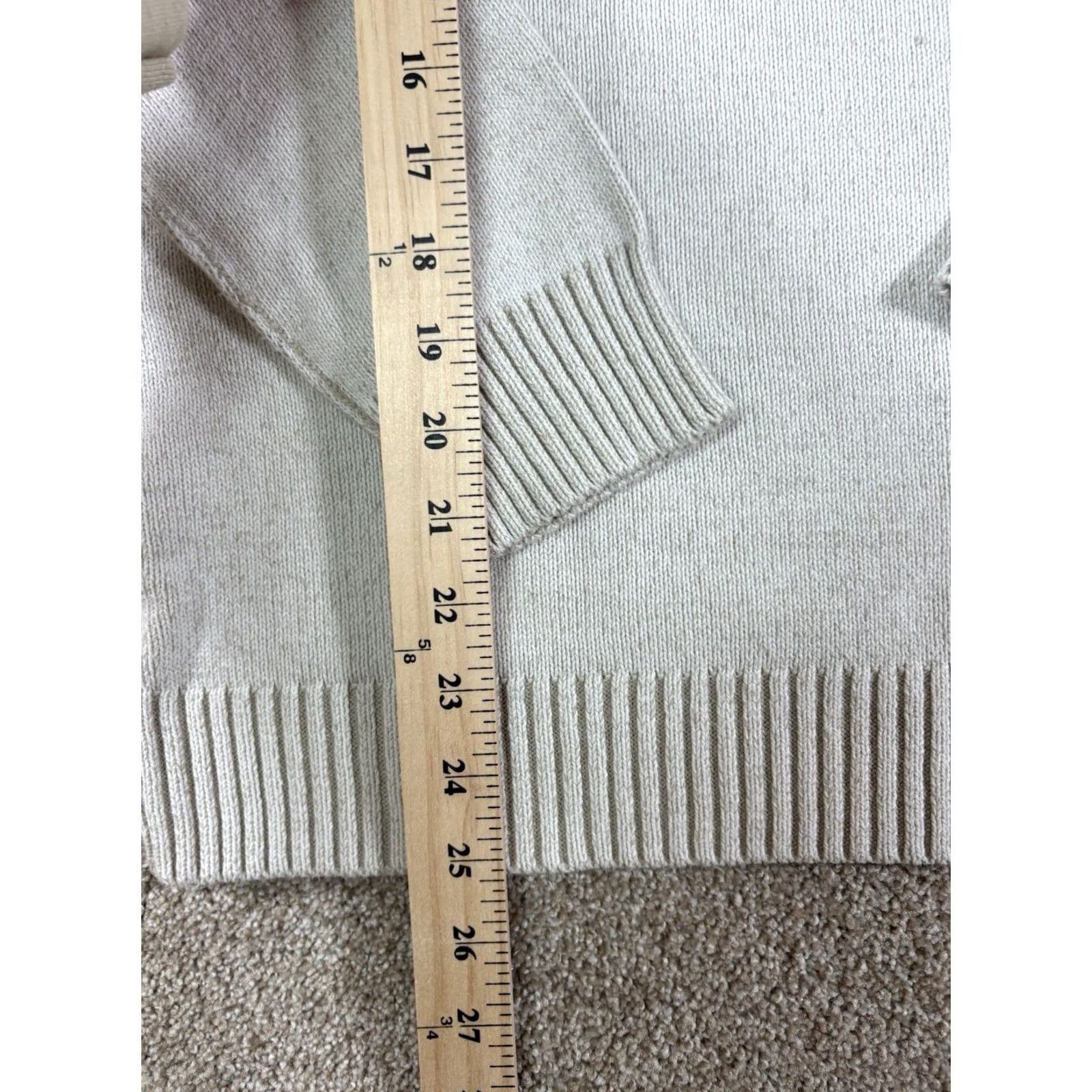 Vintage Trash Nouveau Mens Size Medium Beige Striped Mock Neck Long Sleeve Sweater Size US M / EU 48-50 / 2 - 6 Thumbnail
