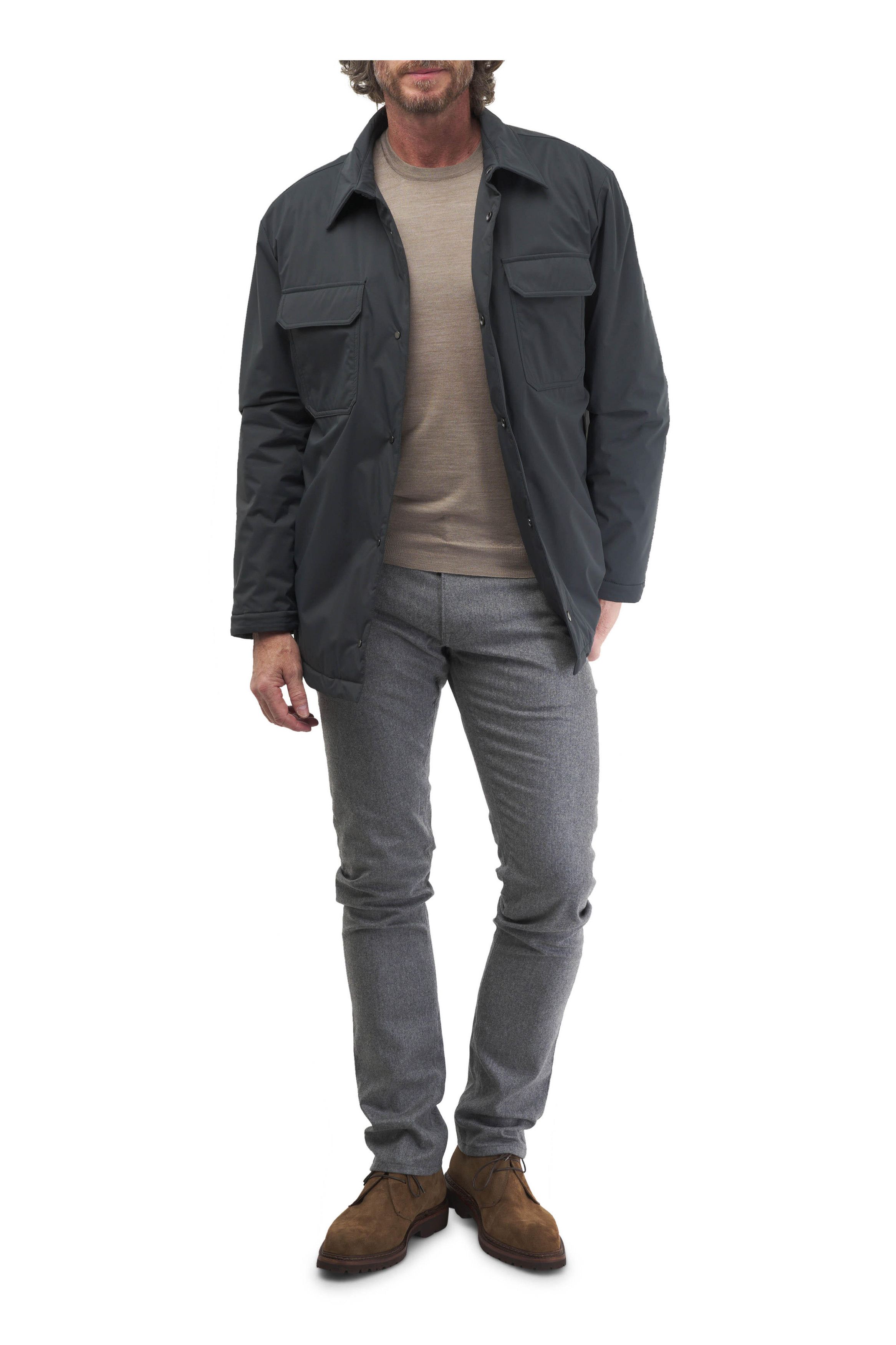Kiton o1mtch0225 Nylon Shacket in Green Size US XL / EU 56 / 4 - 3 Thumbnail