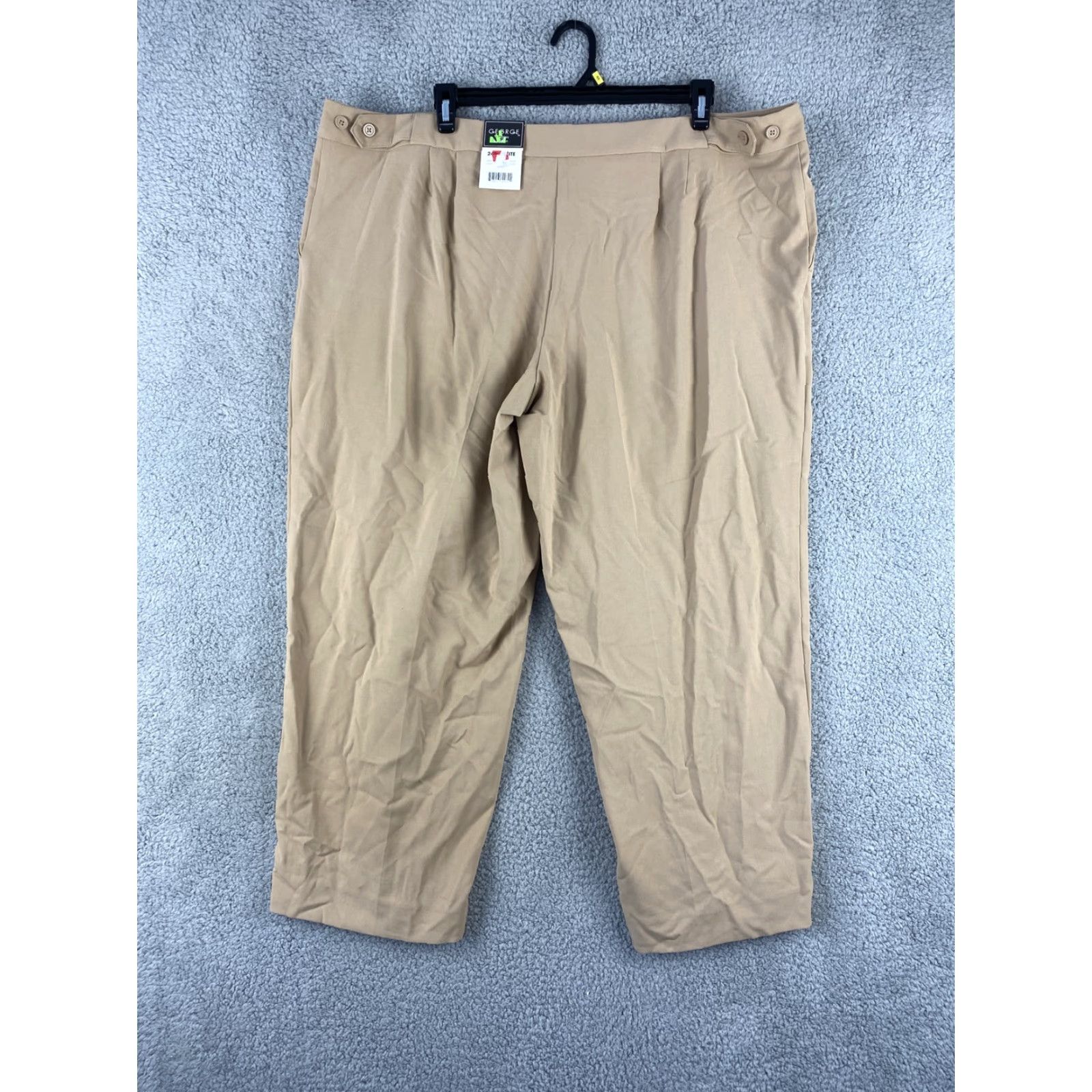 George George Dress Pants Womens Tan Flat Front Size 24W Beige 42-19 Size 42" / US 20 - 7 Thumbnail