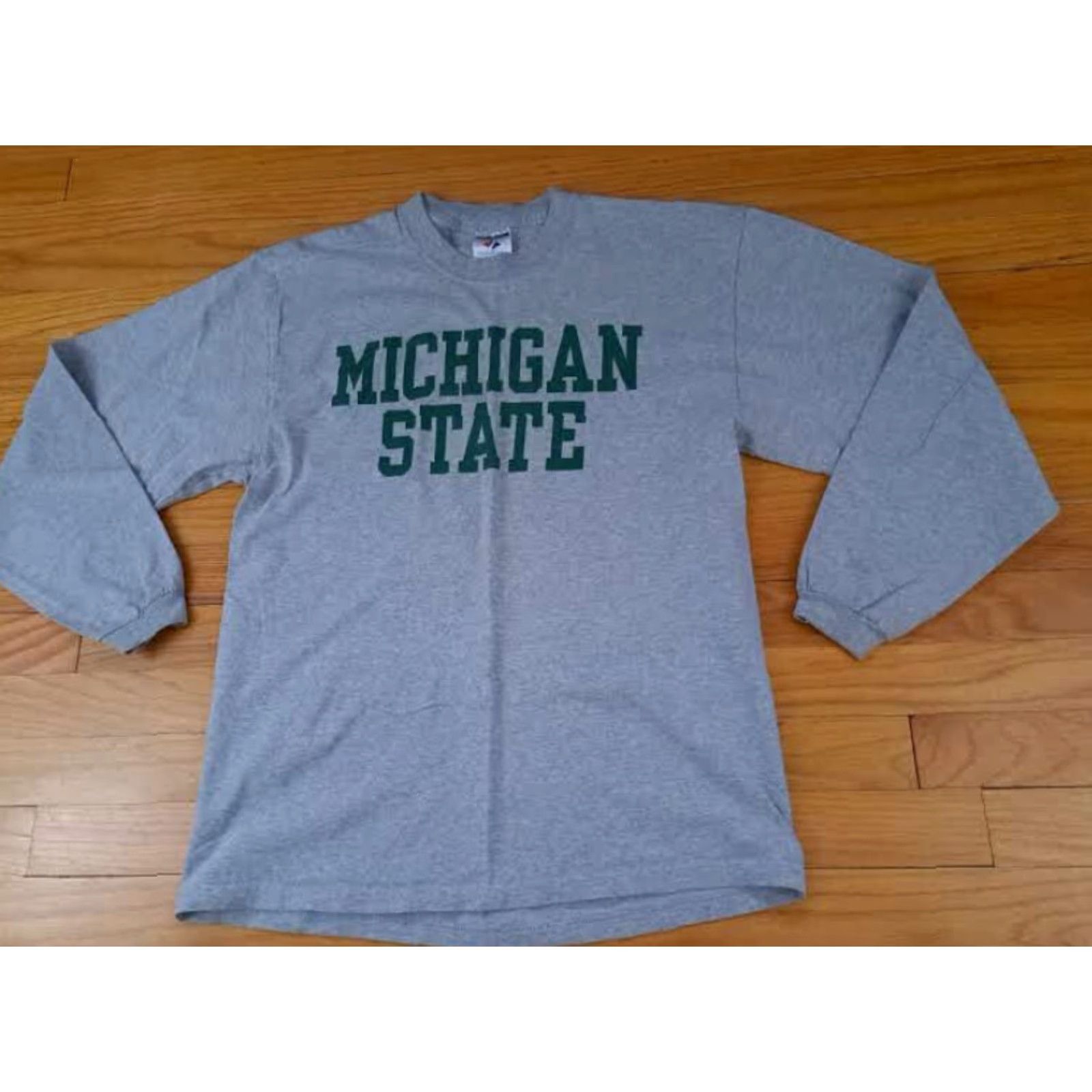 Jerzees VINTAGE Jerzees Michigan State Spartans Long Sleeve T-Shirt L Unisex Adults Gray Basketball Size US L / EU 52-54 / 3 - 3 Thumbnail