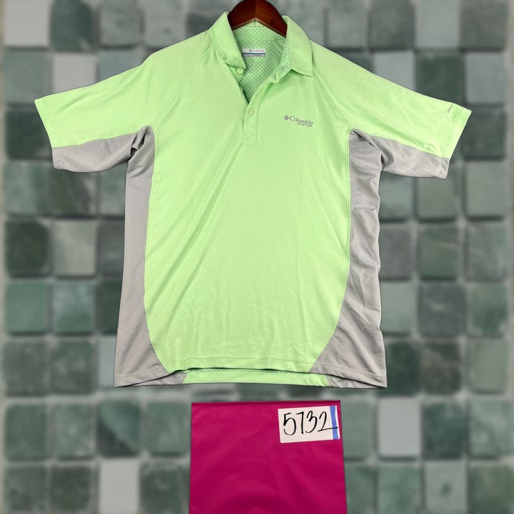 Vintage Columbia PFG Polo Shirt Mens Small Lime Green Gray Performance Stretch Casual Shirt Size US S / EU 44-46 / 1 - 1 Thumbnail