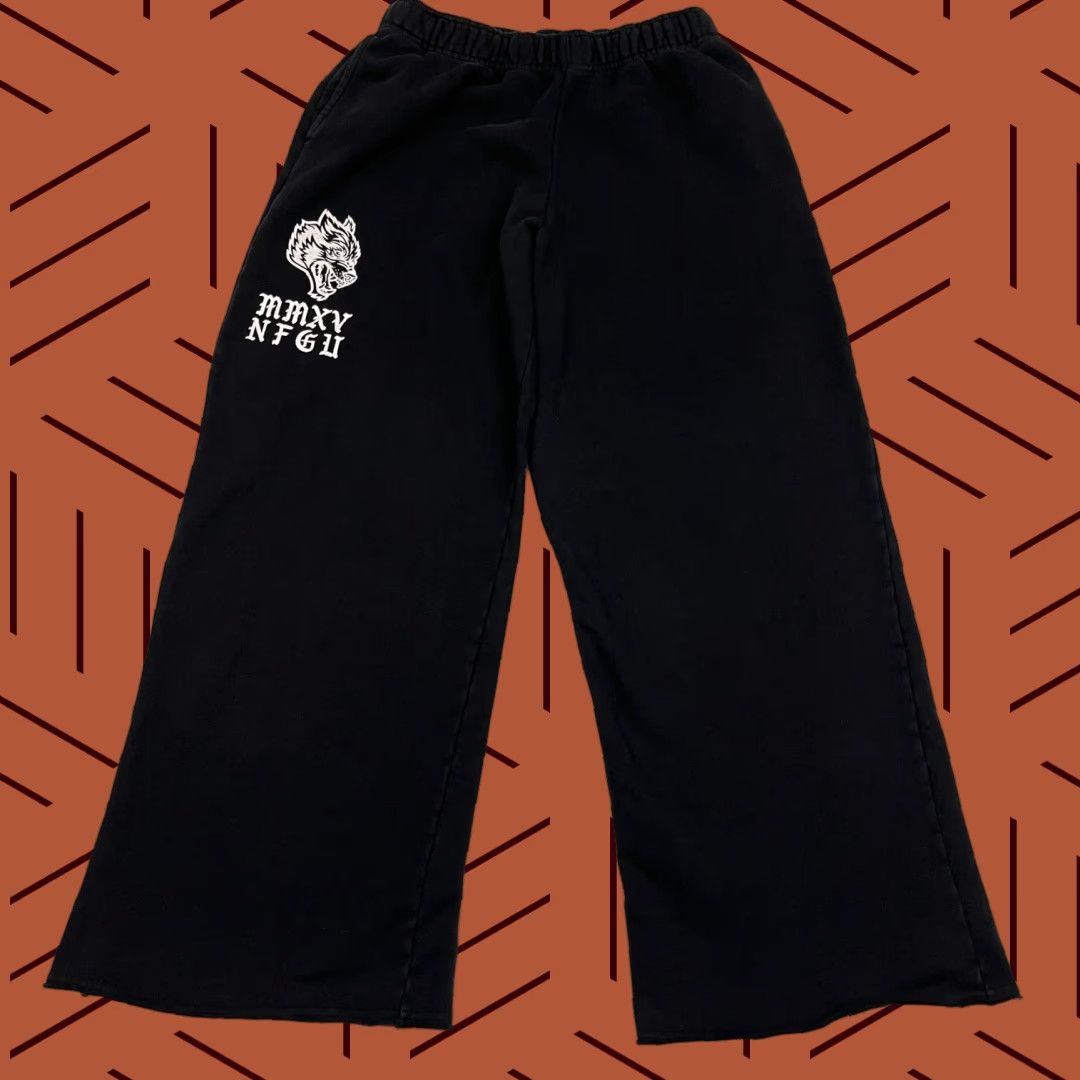 Darc Sport Darc Sport Wolves Sweatpants Womens S Black Oversized Wide-Leg Baggy /500 | Athletic | Casual | Activewear | Pants Size 28" / US 6 / IT 42 - 1 Thumbnail
