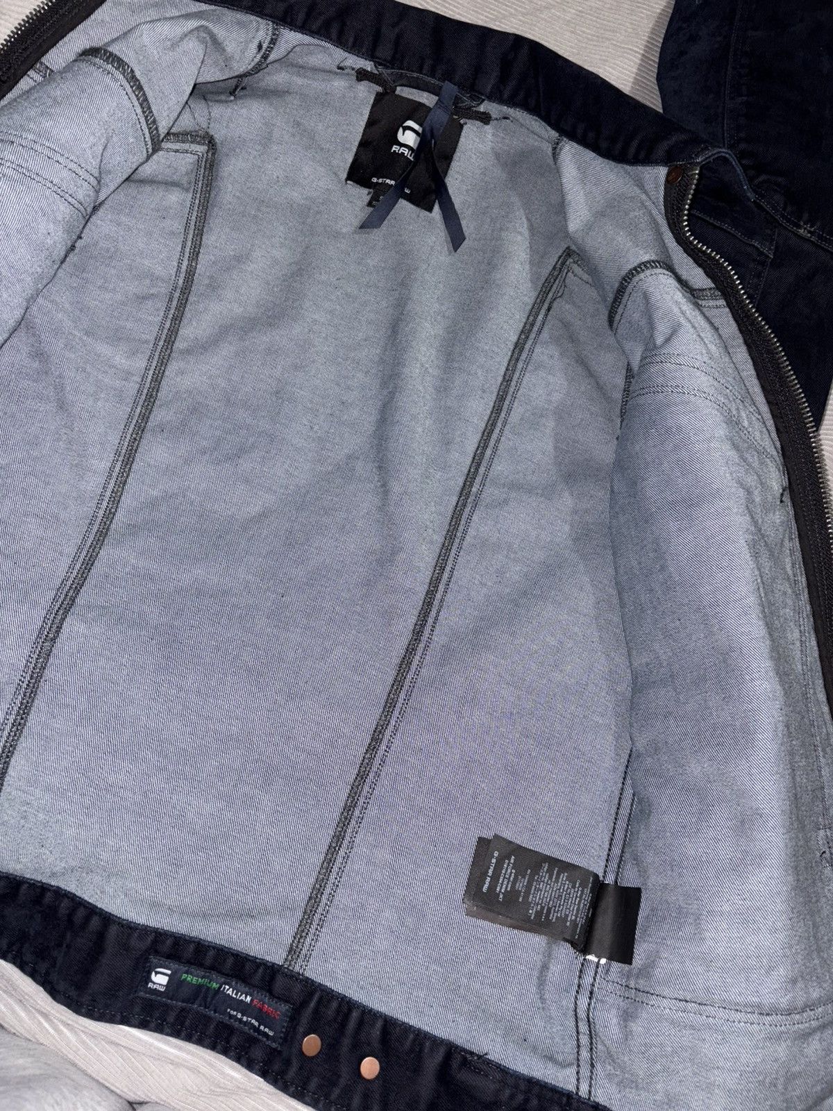G-Star S Air Force Denim Jacket Blue Jean Dark Wash 5 Zip y2k vtg Size US S / EU 44-46 / 1 - 6 Thumbnail
