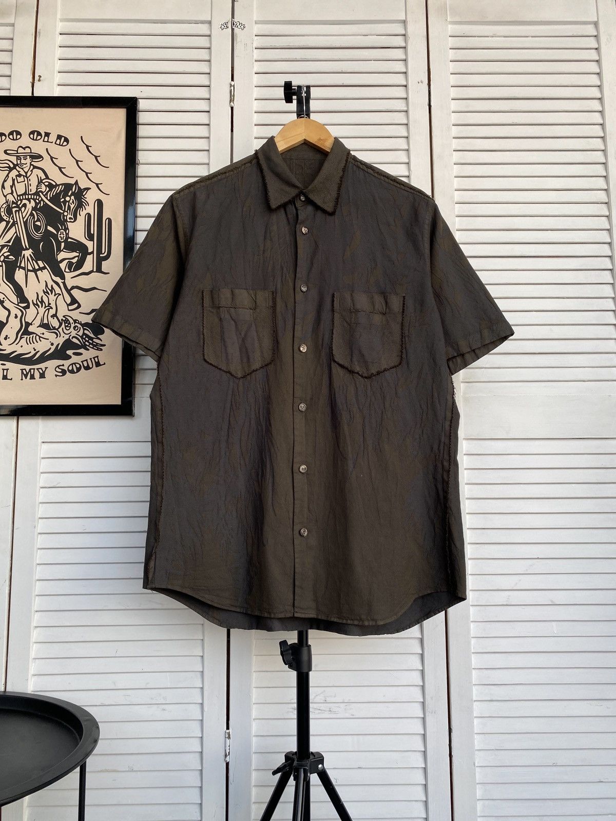 Issey Miyake × Japanese Brand × Vintage ISSEY MIYAKE A-POC "Shadow Stitch" Raw Edge Textured Shirt Size US M / EU 48-50 / 2 - 6 Thumbnail