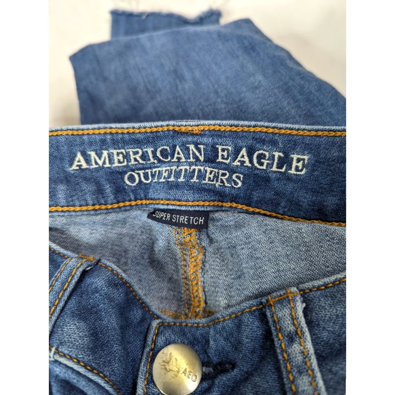 American Eagle Outfitters VINTAGE American Eagle Outfitters Jegging Jeans Distressed Crop Slim Skinny Stretch Low Rise 23in 26in Waist Size 2 4 Women Size 26" / US 2 / IT 38 - 3 Thumbnail