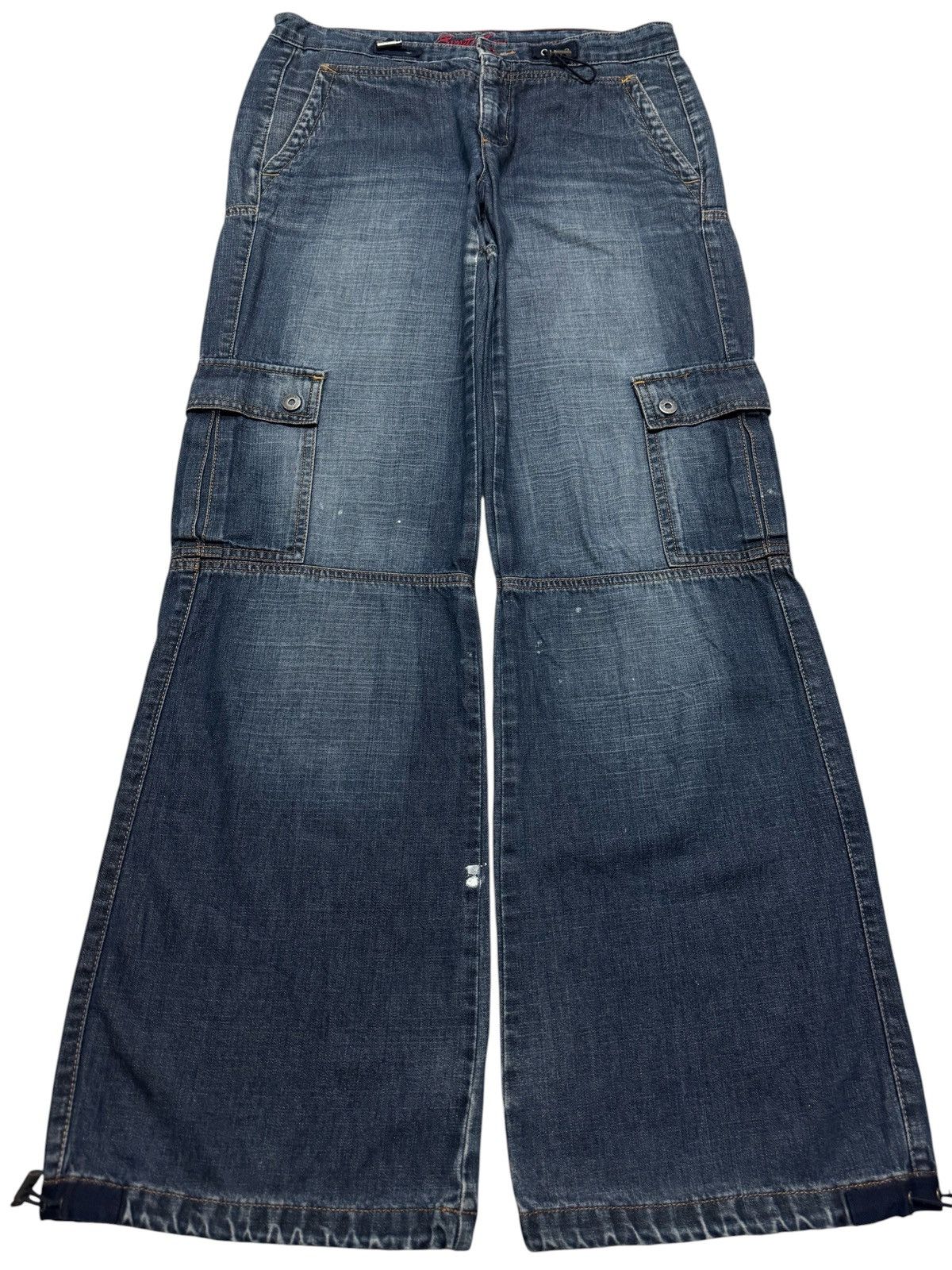 Esprit 💥BAGGY FLARE💥VINTAGE ESPRIT MUDWASH CARGO JEANS SICK DISTRES Size US 31 - 2 Thumbnail