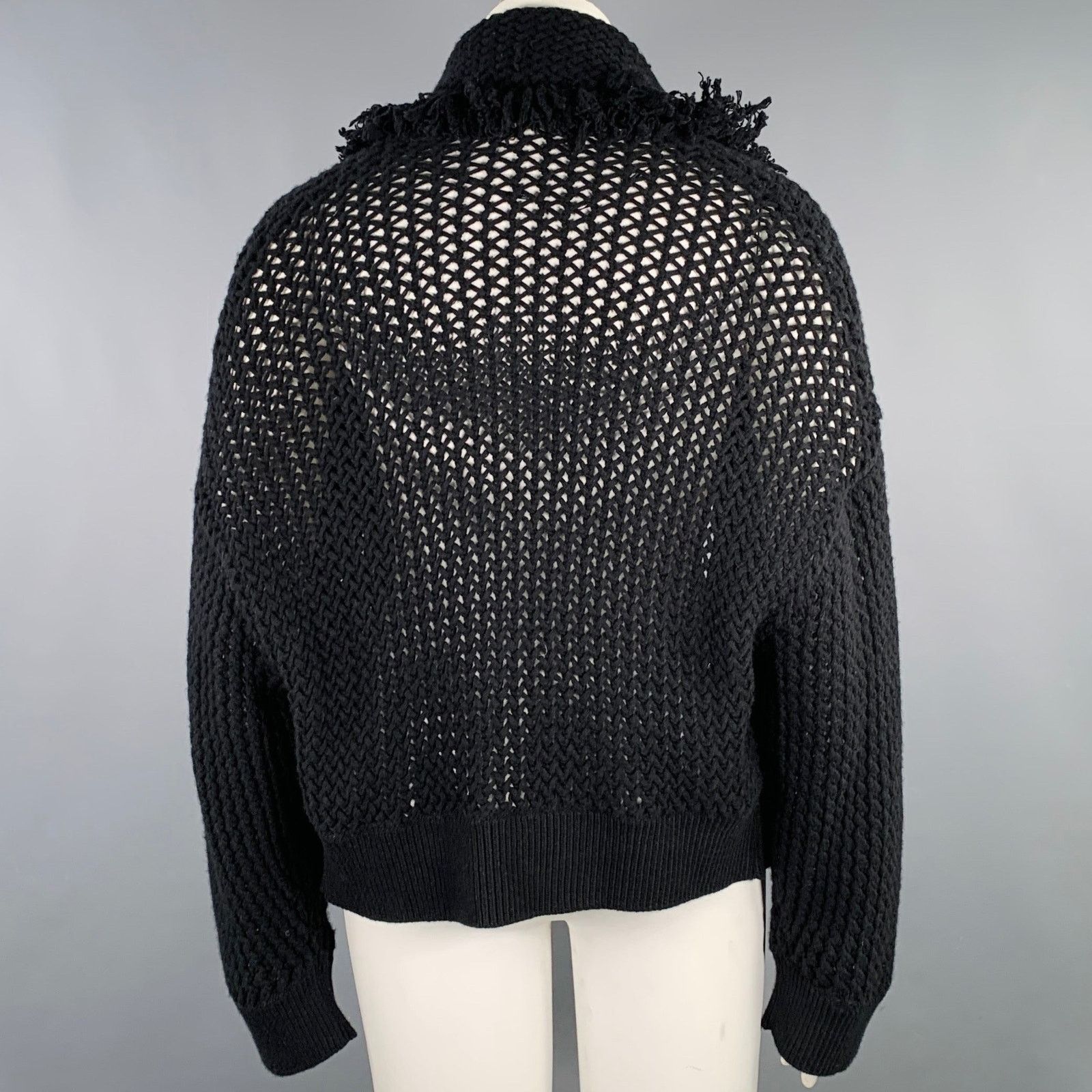 DOROTHEE SCHUMACHER L Black Wool Cashmere Blend Knit Cardigan Size L / US 10 / IT 46 - 4 Thumbnail
