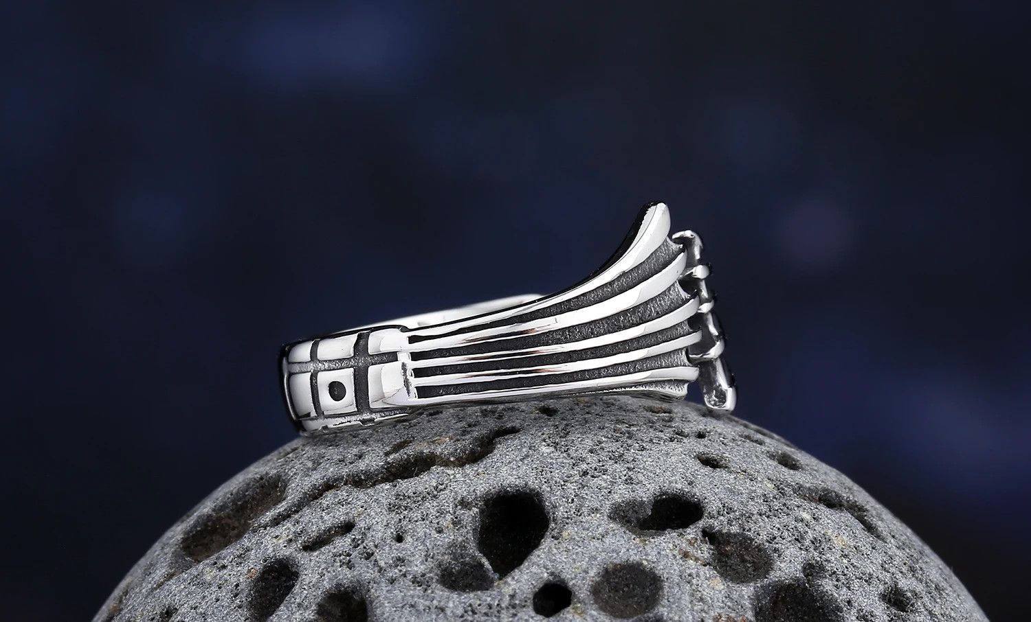 Jewelry Steel Feather Wing Ring Size ONE SIZE - 2 Thumbnail