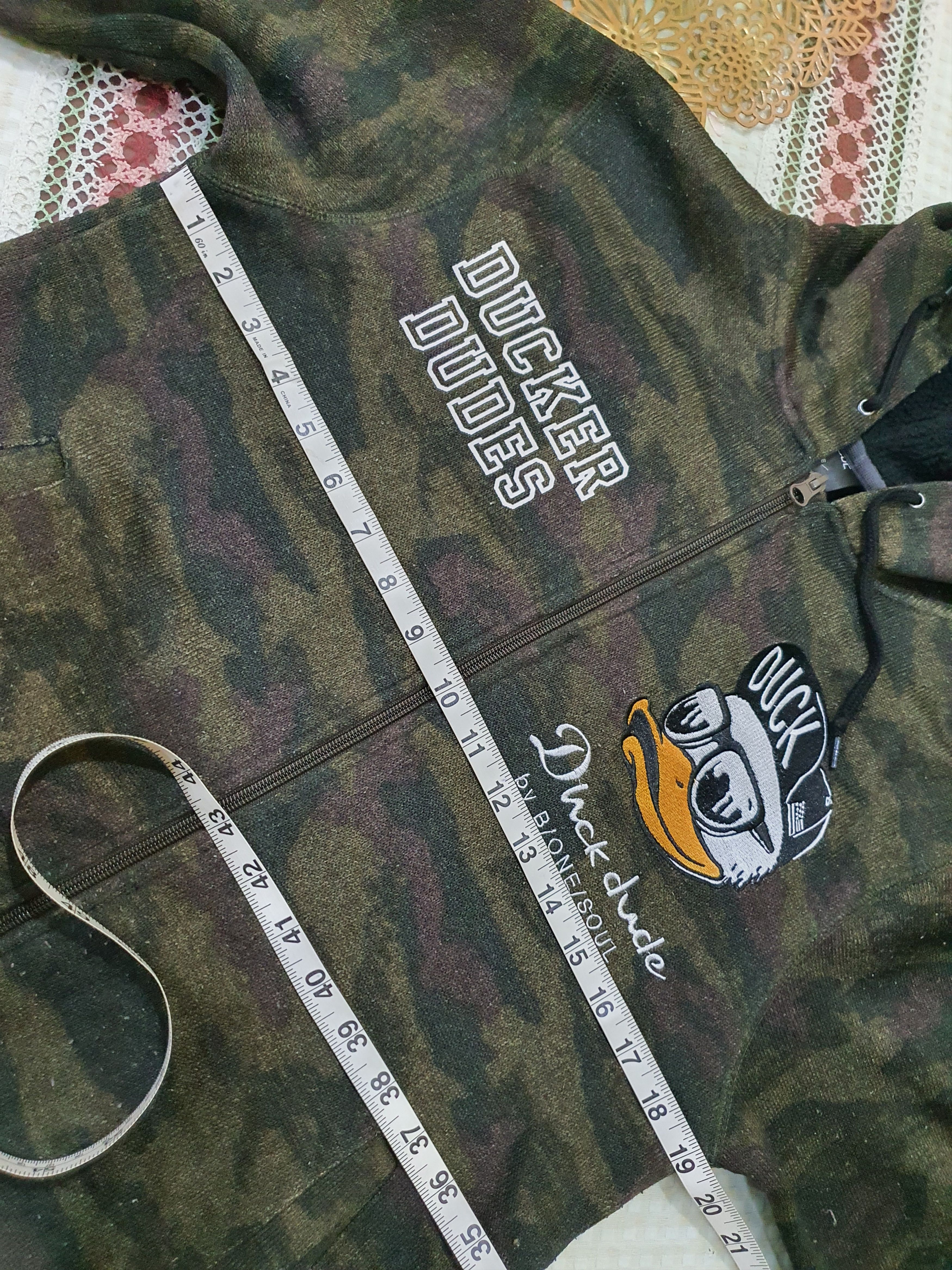 Japanese Brand Duck Dude by B One Soul camo hoodie zip Size US L / EU 52-54 / 3 - 12 Thumbnail