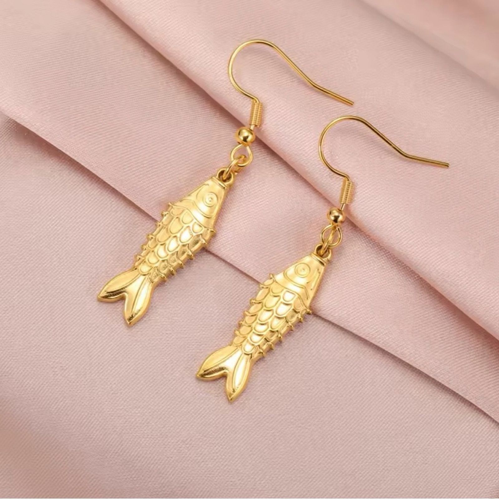 Other 18k Gold Plated Fish Stud Earrings for Women Size ONE SIZE - 2 Thumbnail