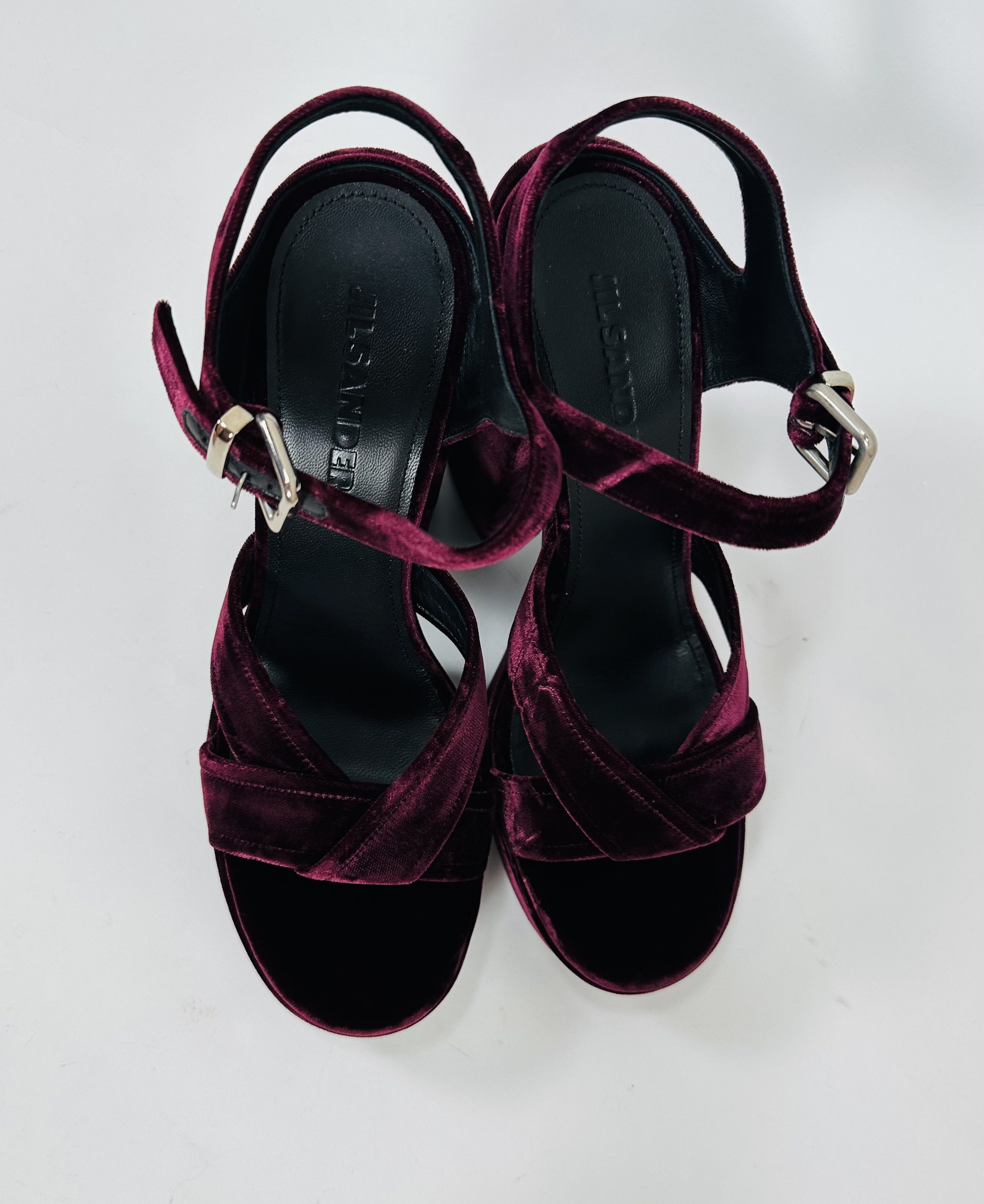 Velvet Burgundy Sandals