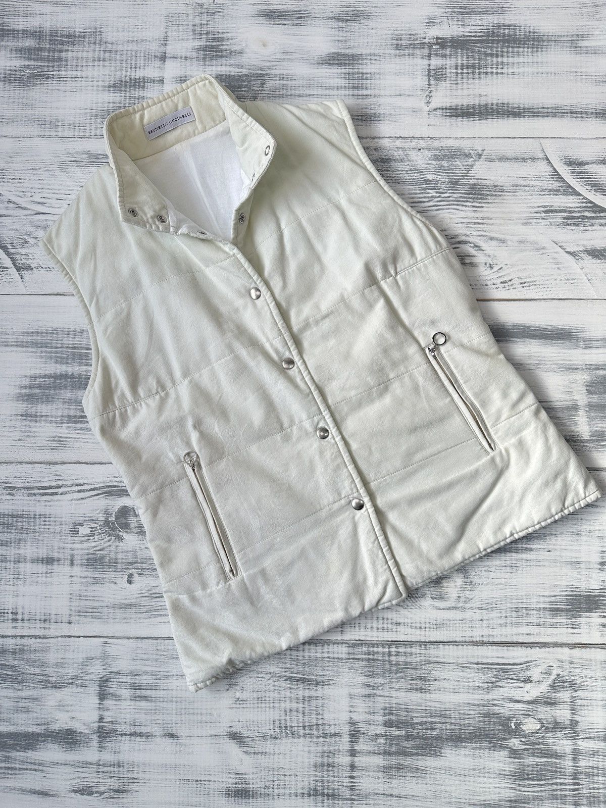 Brunello Cucinelli Vintage BRUNELLO CUCINELLI Cotton Women’s Vest Jacket Gilet Size L / US 10 / IT 46 - 9 Thumbnail
