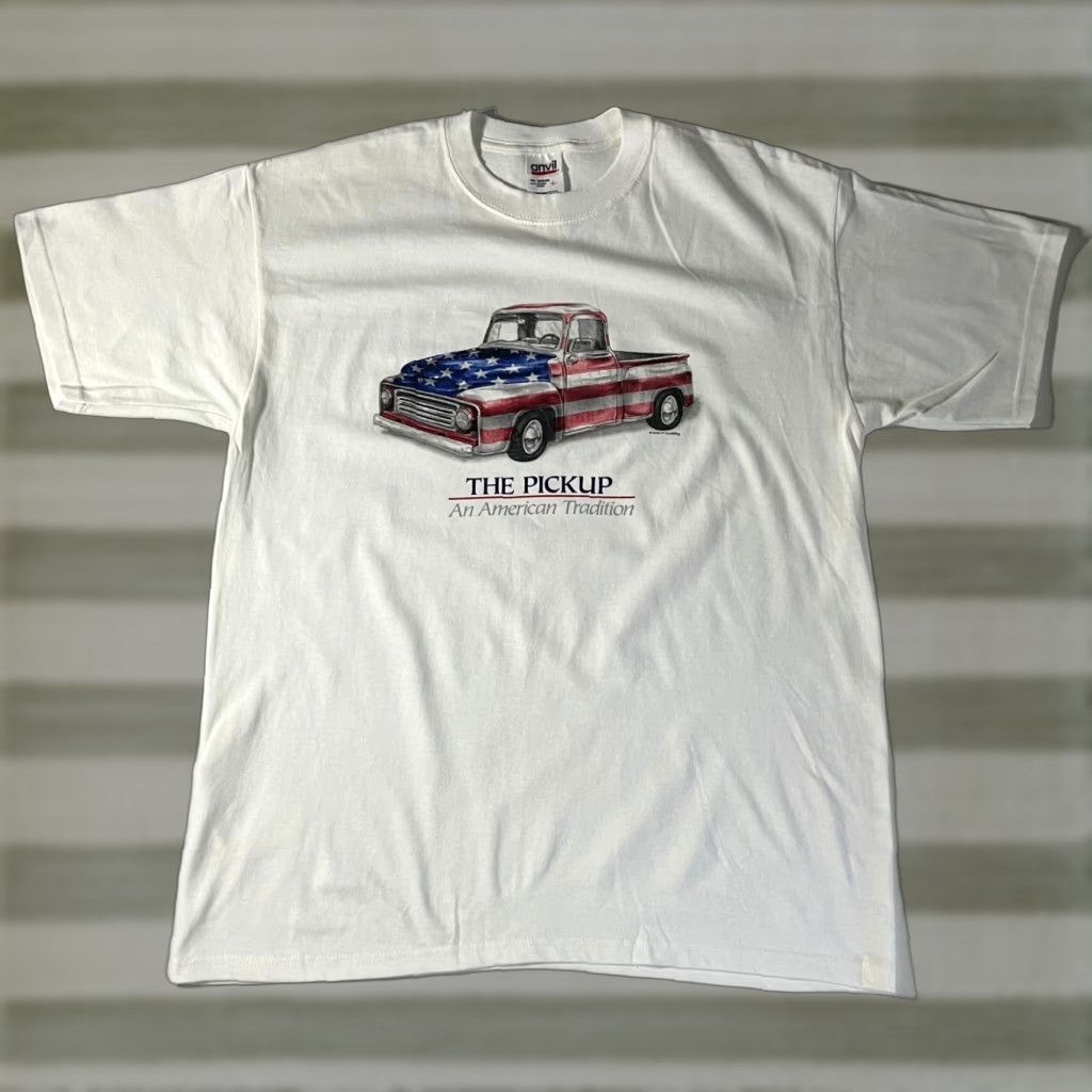 Anvil VINTAGE The Pickup/An American Tradition Graphic T-Shirt Anvil Sz L Unisex Adults White Cotton Crew Neck Short Sleeve NOS Vintage Anvil Size US L / EU 52-54 / 3 - 1 Thumbnail