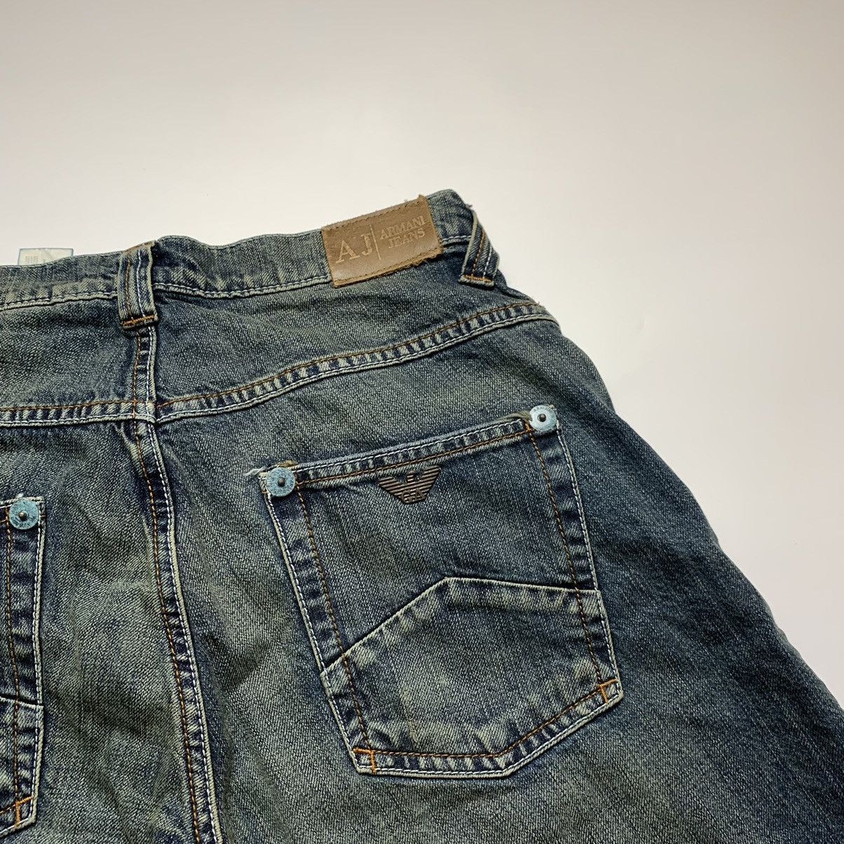 Giorgio Armani VERY RARE Y2K VINTAGE ARMANI BIG LOGO FADED DENIM JEANS 00s Size US 30 / EU 46 - 16 Thumbnail