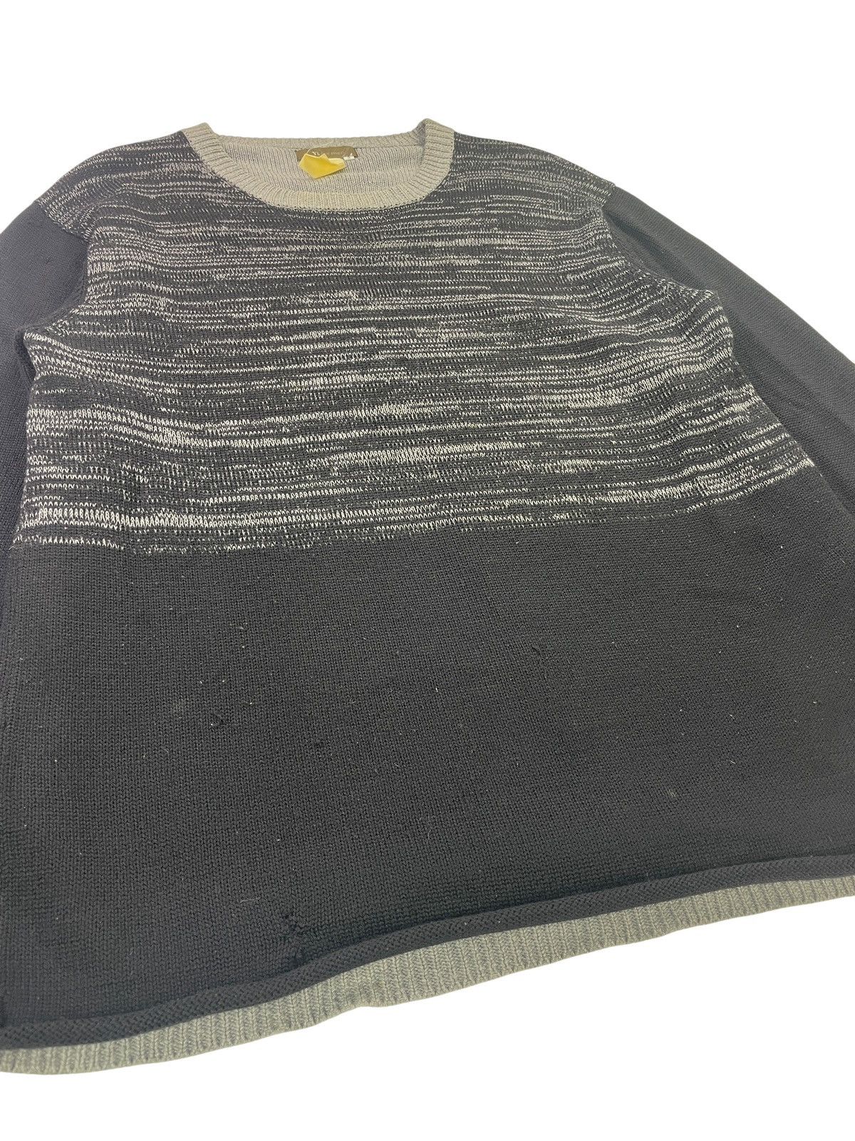 Y's for Men 1990's Distressed Double Layer Knit Sweatshirt Sweater Size US L / EU 52-54 / 3 - 9 Thumbnail