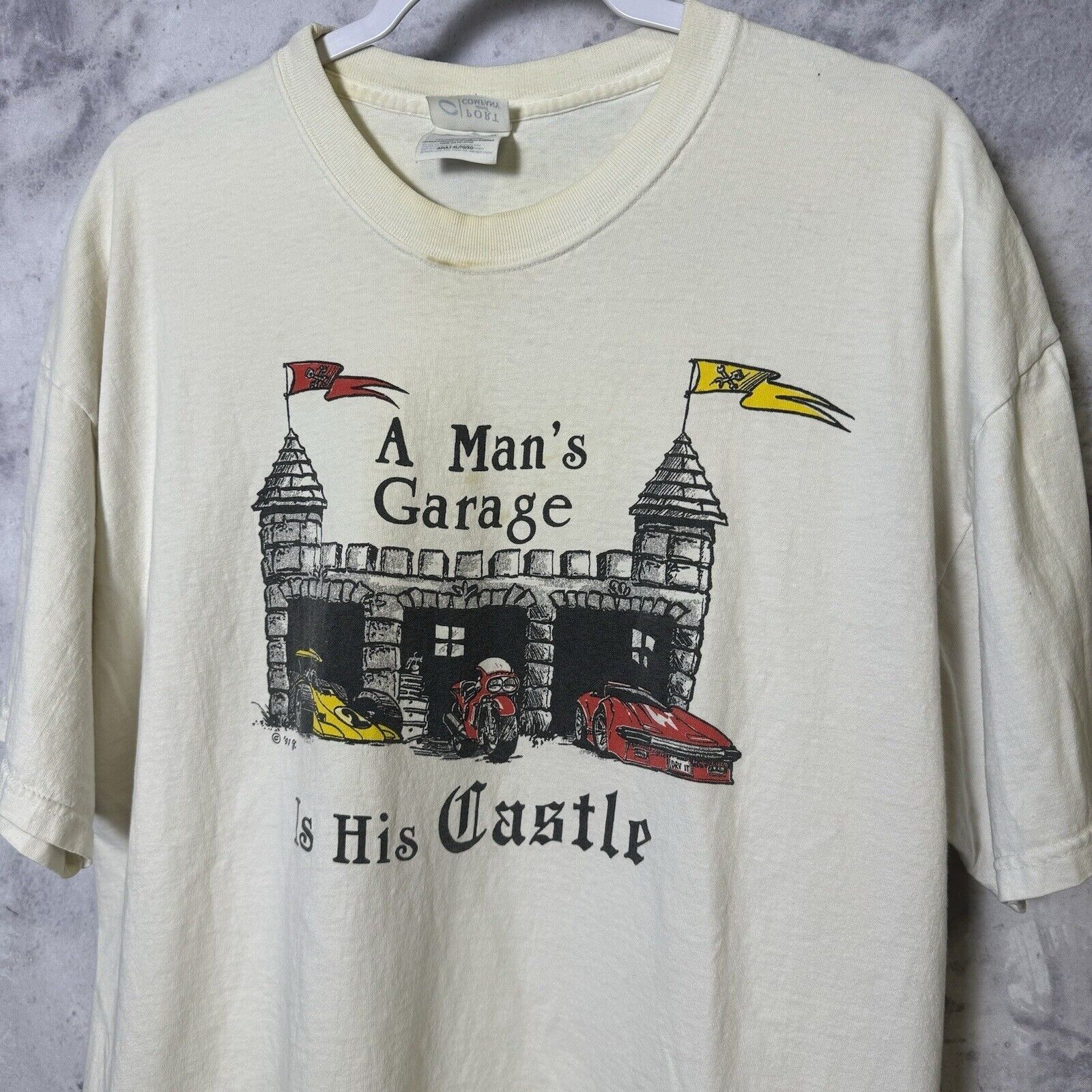Vintage Vintage Mans Garage T Shirt Mens XL White Short Sleeve 90s Size US XL / EU 56 / 4 - 1 Preview