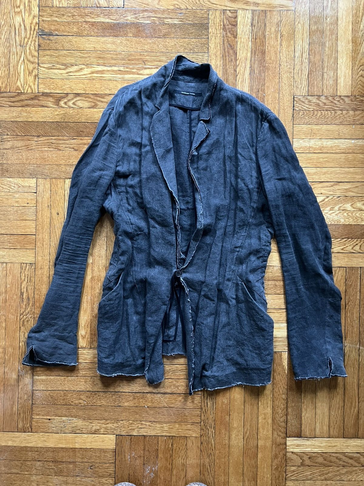 Raw Hem Linen Blazer
