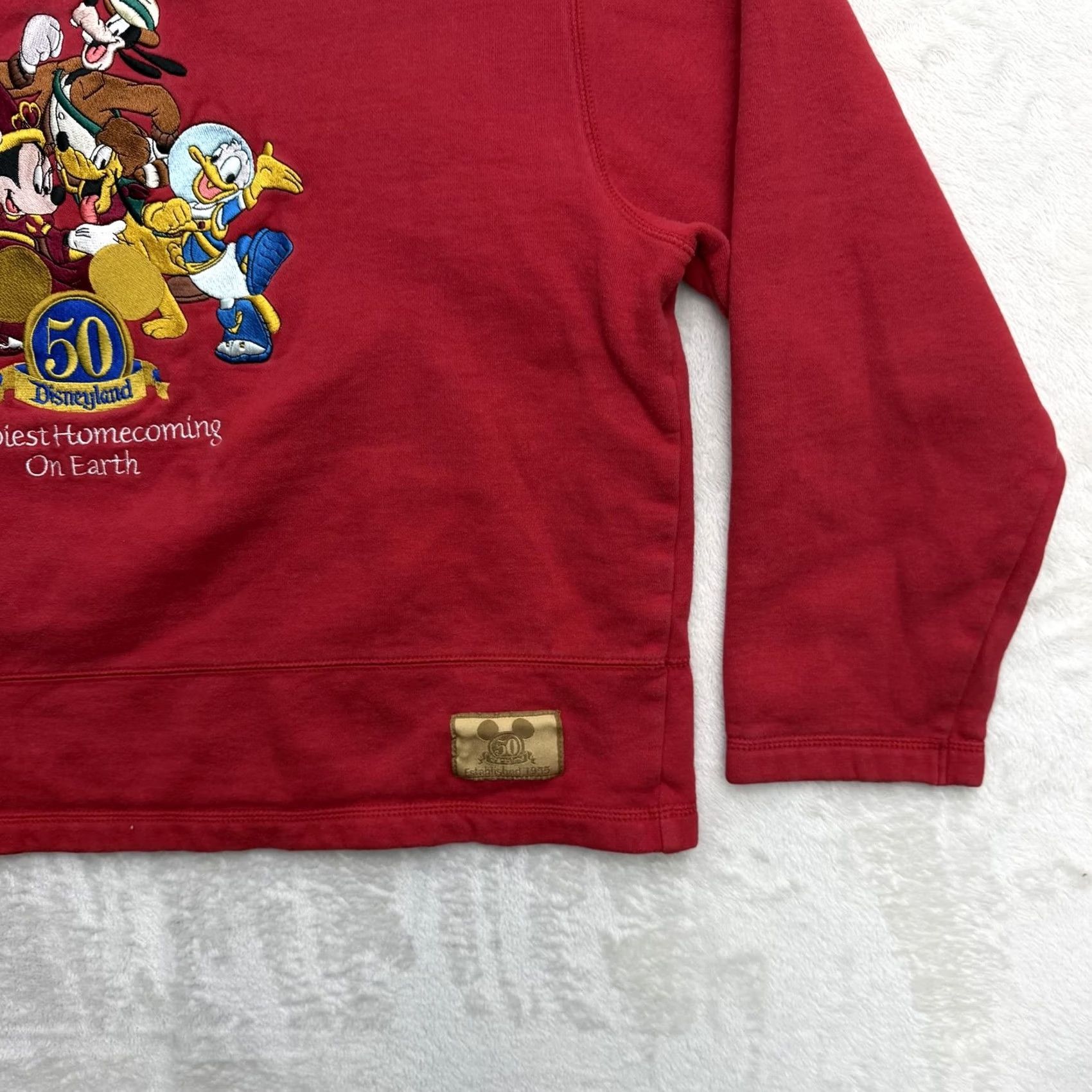 Vintage VINTAGE Disneyland Resort Sweatshirt Mens Large Red 50th Fleece Homecoming Size L / US 10 / IT 46 - 4 Thumbnail