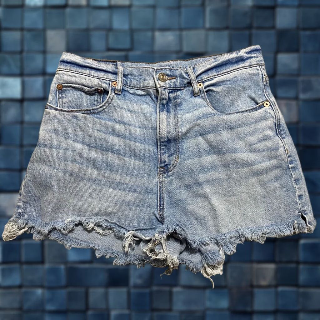 American Eagle Outfitters American Eagle Outfitters Womens Jeans Shorts Blue Denim Cut-Off 3 Inseam High Rise 90s Vintage Style Mens Womens Size 30" / US 8 / IT 44 - 1 Thumbnail