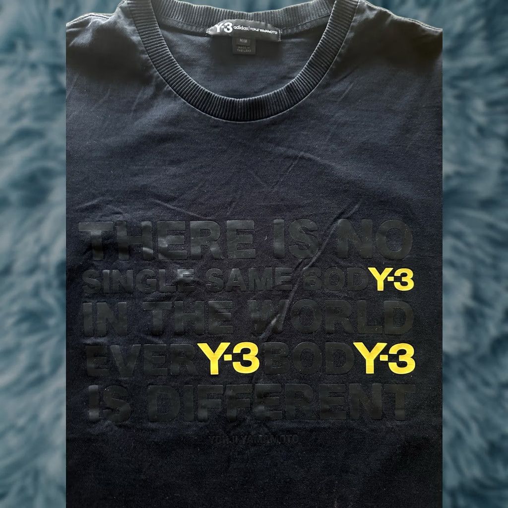 Yohji Yamamoto Adidas Yohji Yamamoto Graphic Shirt Men M Black Crew Neck Tee FLAWS Logo Trendy 90s Style Size US M / EU 48-50 / 2 - 1 Thumbnail