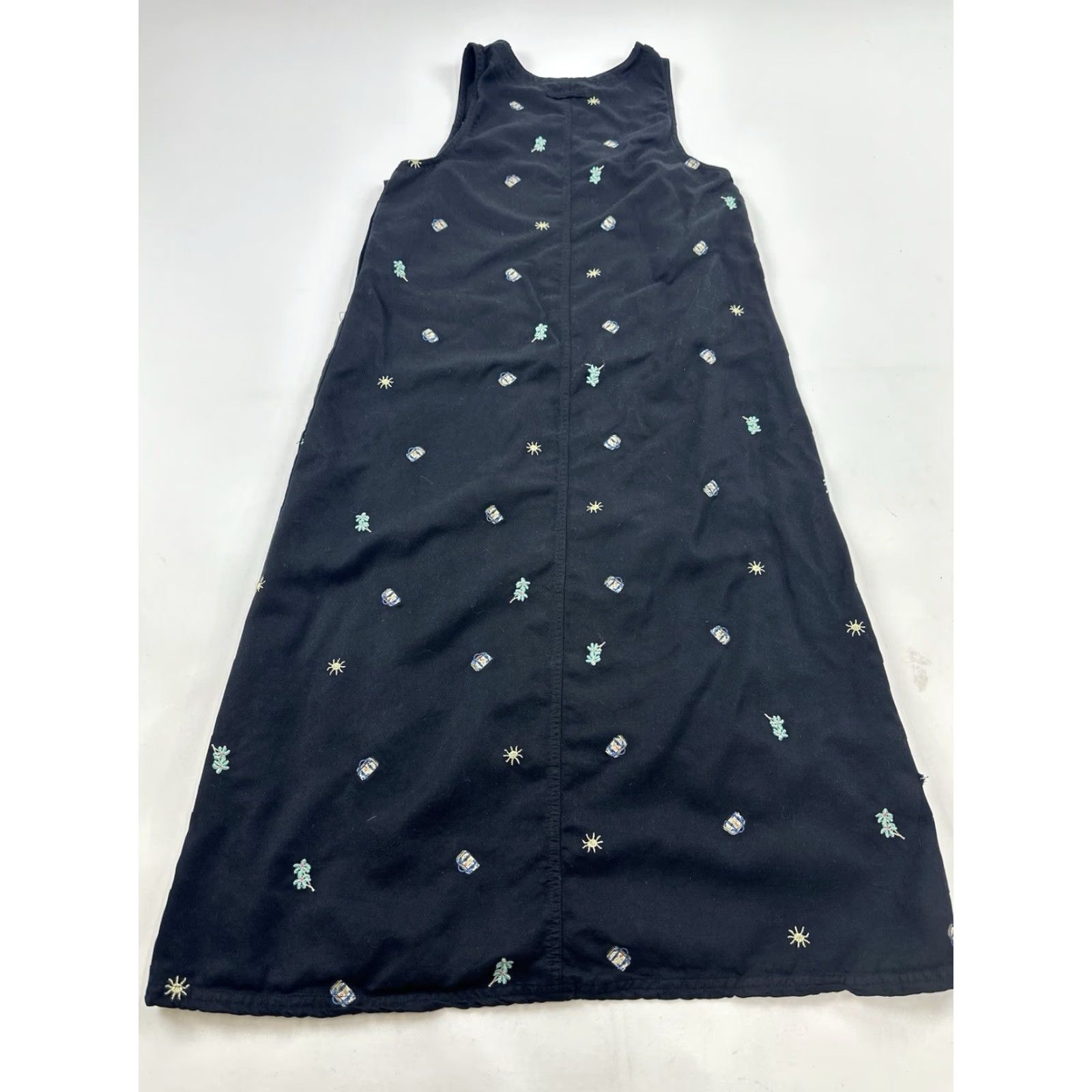 Vintage VINTAGE AKS Dress Women’s PXS Black Embroidered Maxi A-Line Sleeveless Crew Neck Summer Spring Women’s Mens? Size XS / US 0-2 / IT 36-38 - 2 Thumbnail