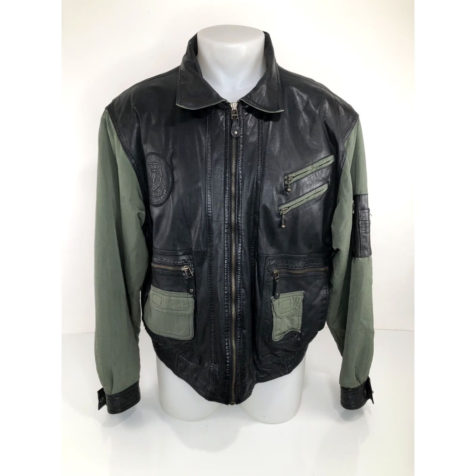 Vintage VINTAGE Fabiani Jacket Mens 46 Brown LEATHER Embossed 90s Logo Bomber Size US S / EU 44-46 / 1 - 2 Thumbnail
