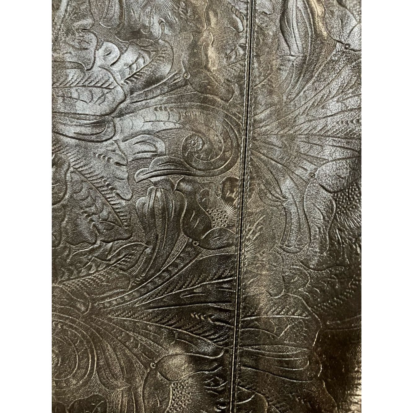 Other Poleci Embossed Leather Pants Black Low Rise Straight Leg Size 27" / US 4 / IT 40 - 8 Thumbnail