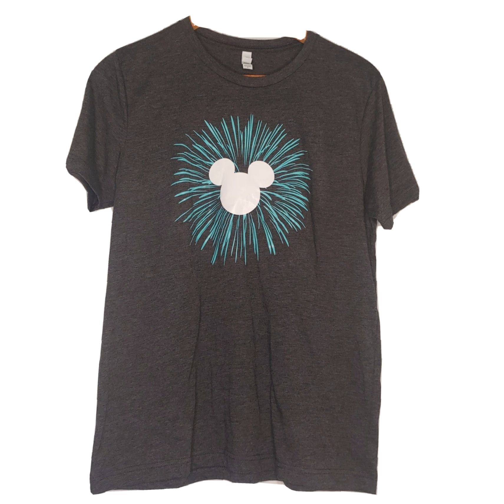 Vintage Disney Mickey Mouse Ears Shirt Medium Gray Blue Short Sleeve Fireworks Firework Size US L / EU 52-54 / 3 - 2 Thumbnail
