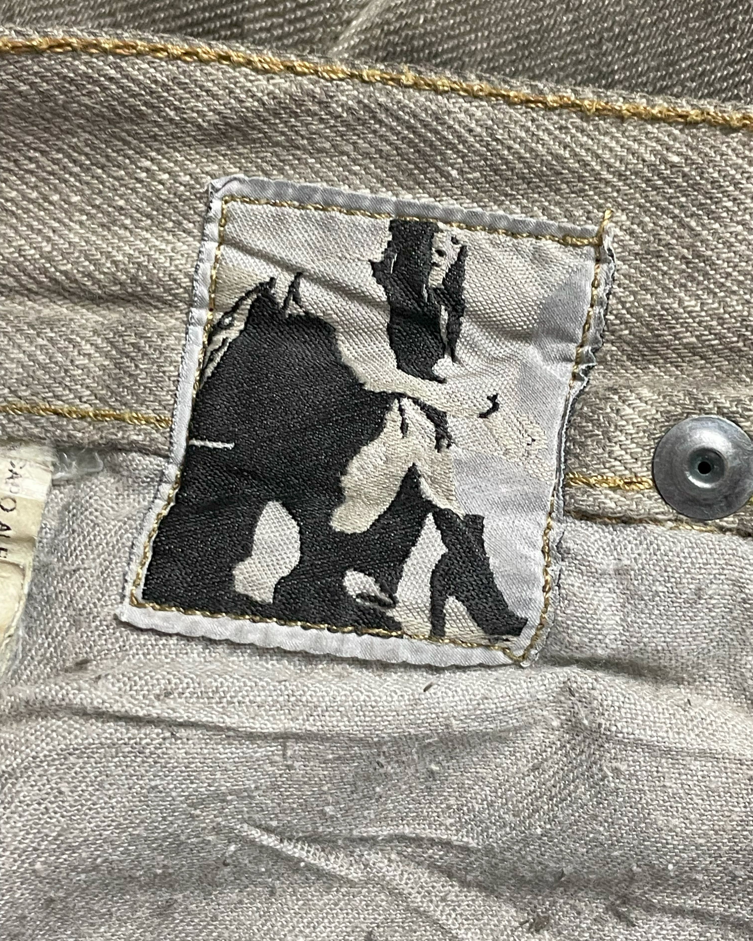 Rick Owens FW10 "GLEAM" SILVER MUD WASH WAXED DETROIT CUT JEANS Size US 30 / EU 46 - 12 Thumbnail