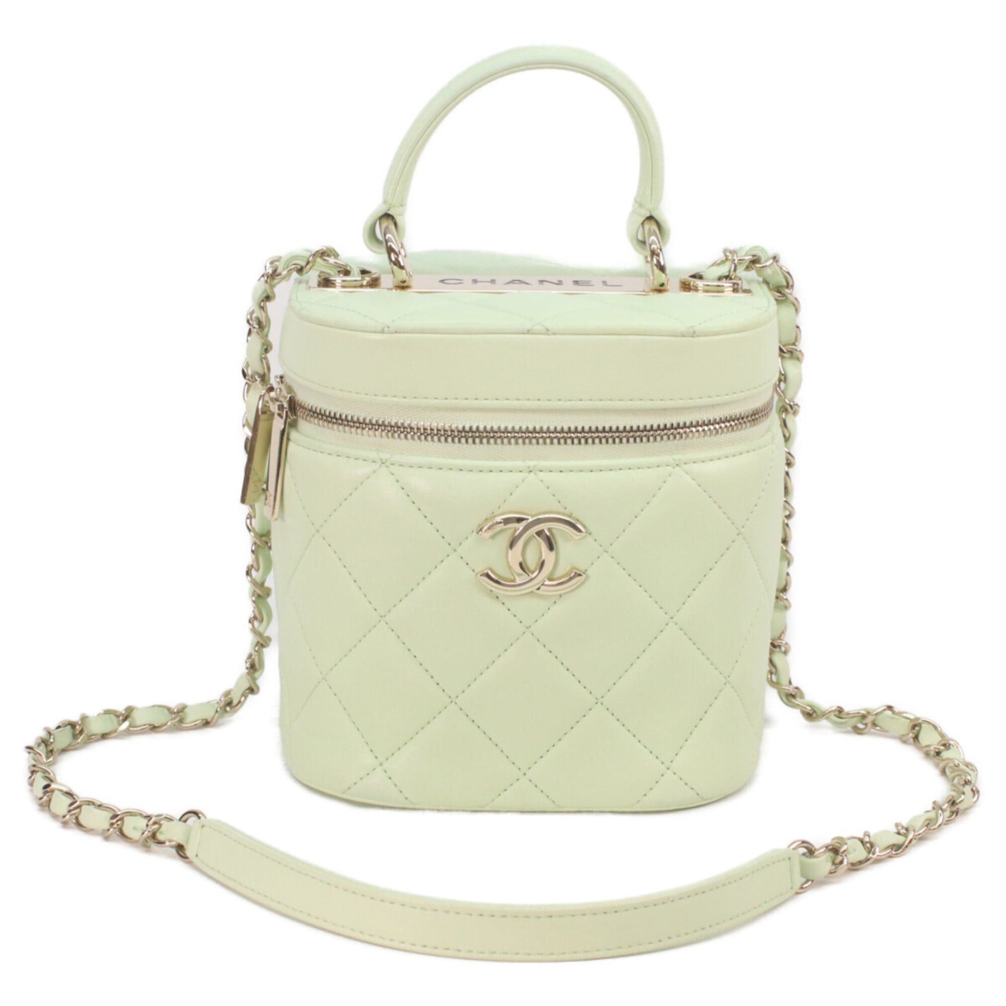Chanel CHANEL AS1626 Lambskin Trendy CC 2-Way Vanity Shoulder Bag, Lime Green, Gold Hardware, Women's Size ONE SIZE - 1 Thumbnail