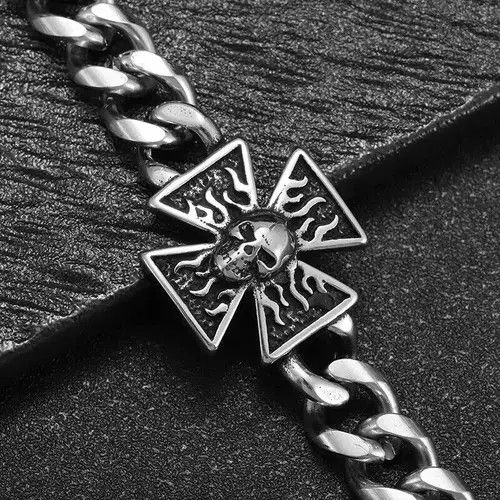 VIBE Motorcycle Gothic Cross Skull Bracelet Size ONE SIZE - 4 Thumbnail