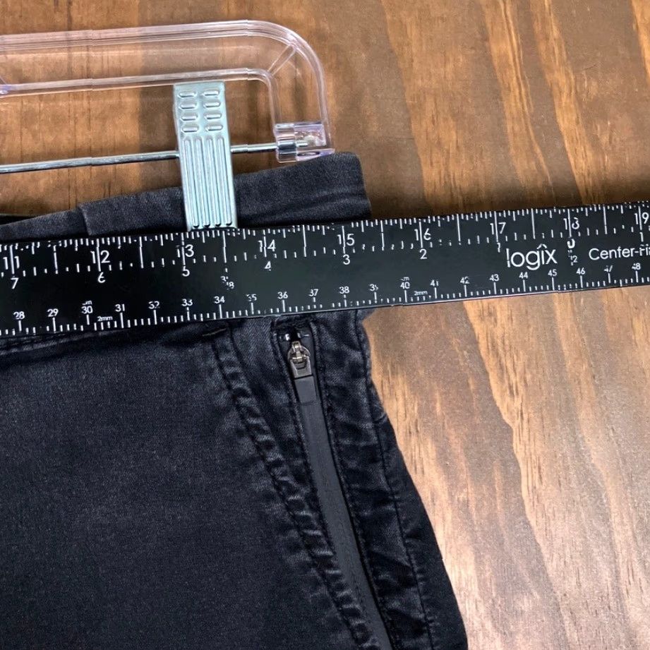 Zara ZARA Womens Pants Black Soft Denim Fly Jean Capris Cropped Stretch 30 in M Regular Straight Ankle Casual Workwear 30 Day Returns Mens? Size 30" / US 8 / IT 44 - 6 Thumbnail