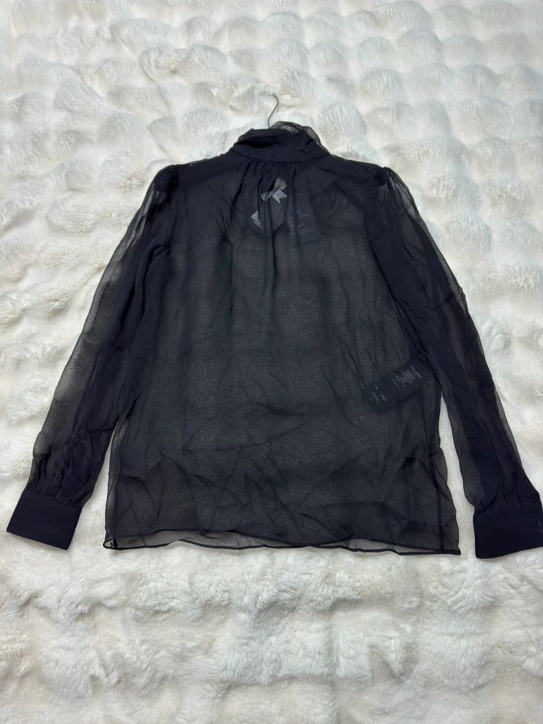 Yves Saint Laurent Saint Laruent Silk See-Through Turtleneck Shirt 2502-Nextar Size S / US 4 / IT 40 - 2 Thumbnail