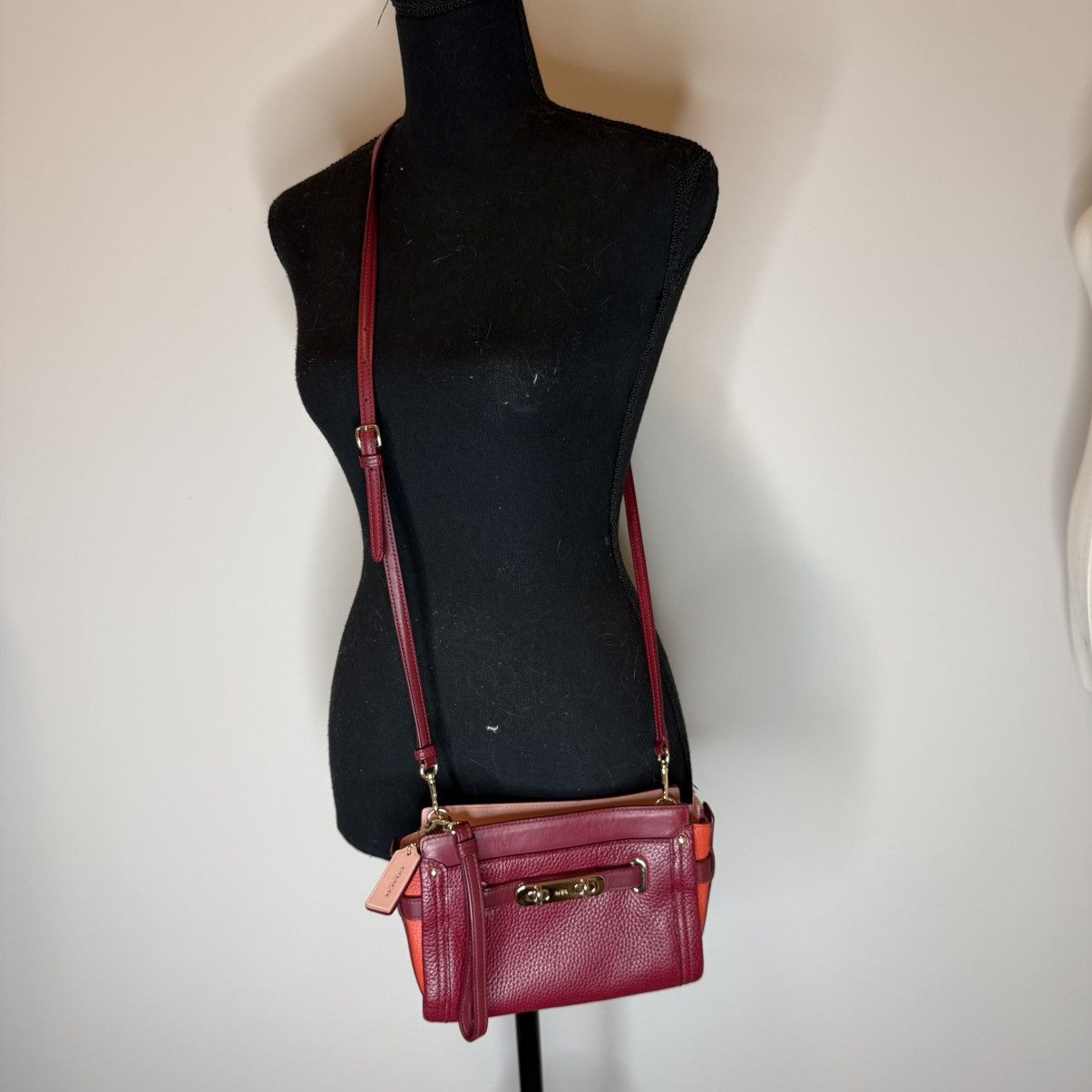 Coach Coach Pebbled Leather Convertible Crossbody - Burgundy Size ONE SIZE - 10 Thumbnail