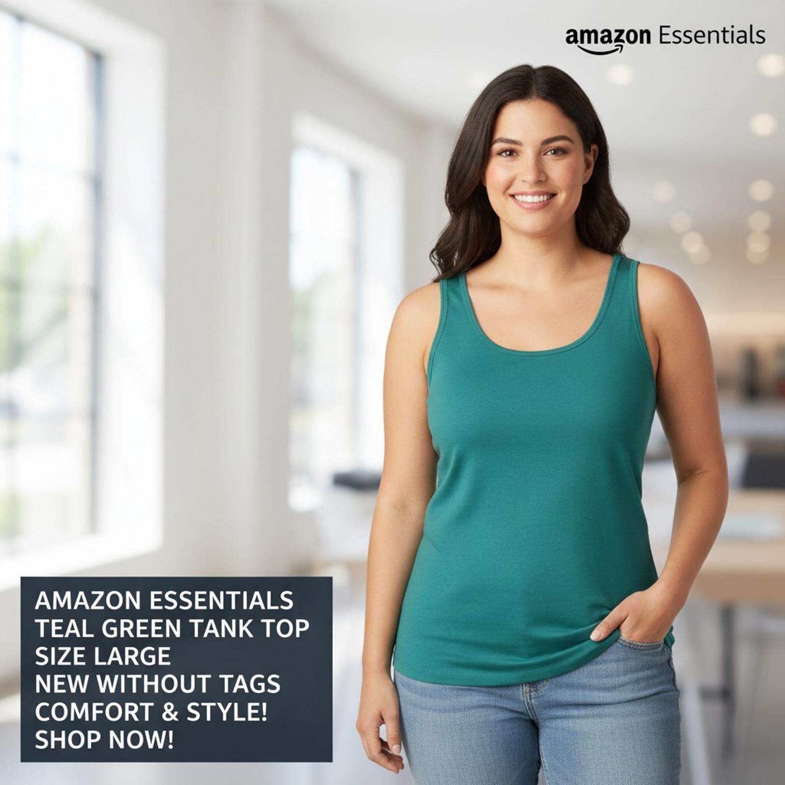 Other Amazon Essentials Teal Green Tank Top Size Large Size L / US 10 / IT 46 - 1 Thumbnail
