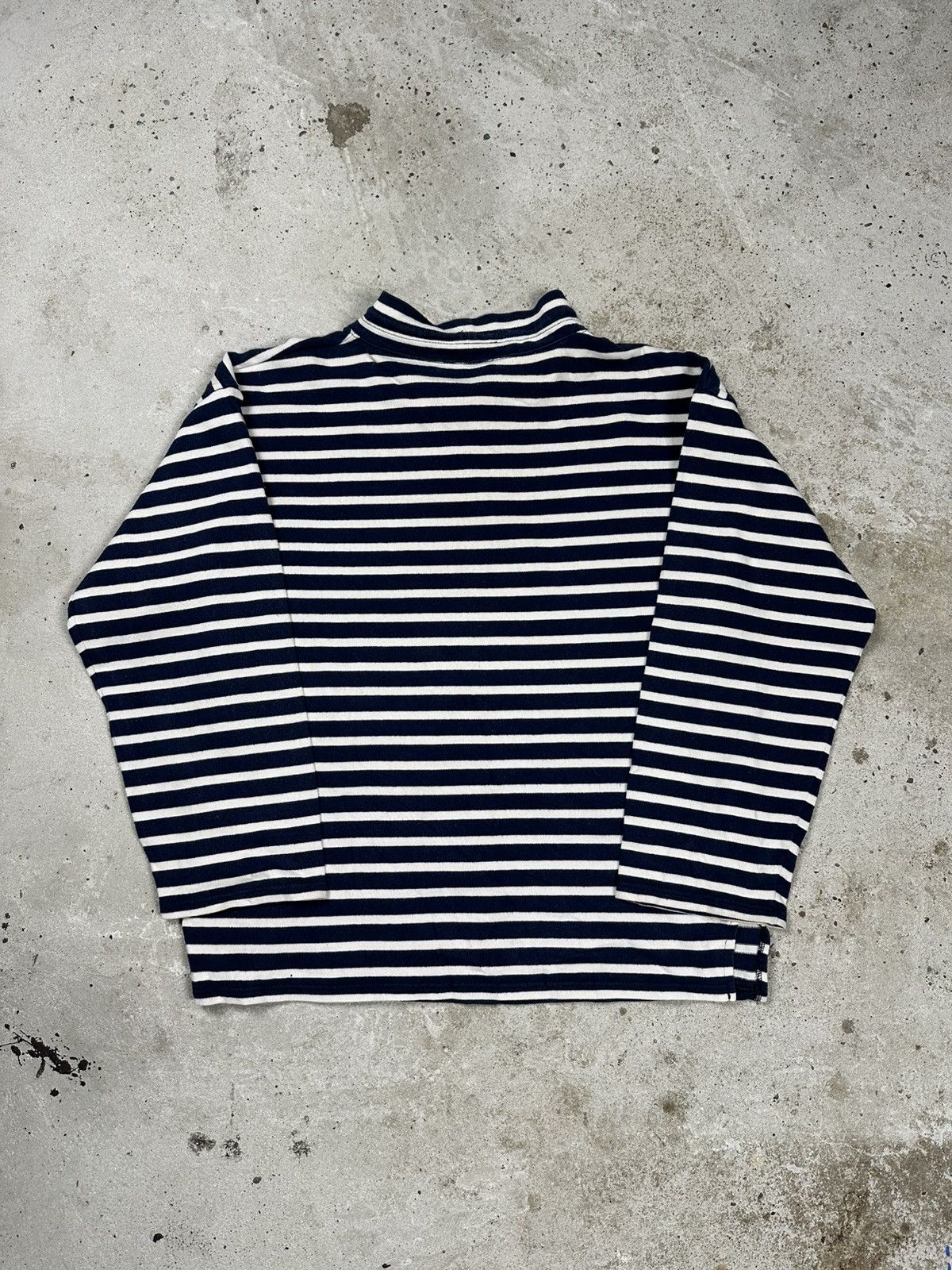Saint James × Vintage Vintage 90s Saint James Striped Pocket Sweatshirt Size US M / EU 48-50 / 2 - 2 Thumbnail