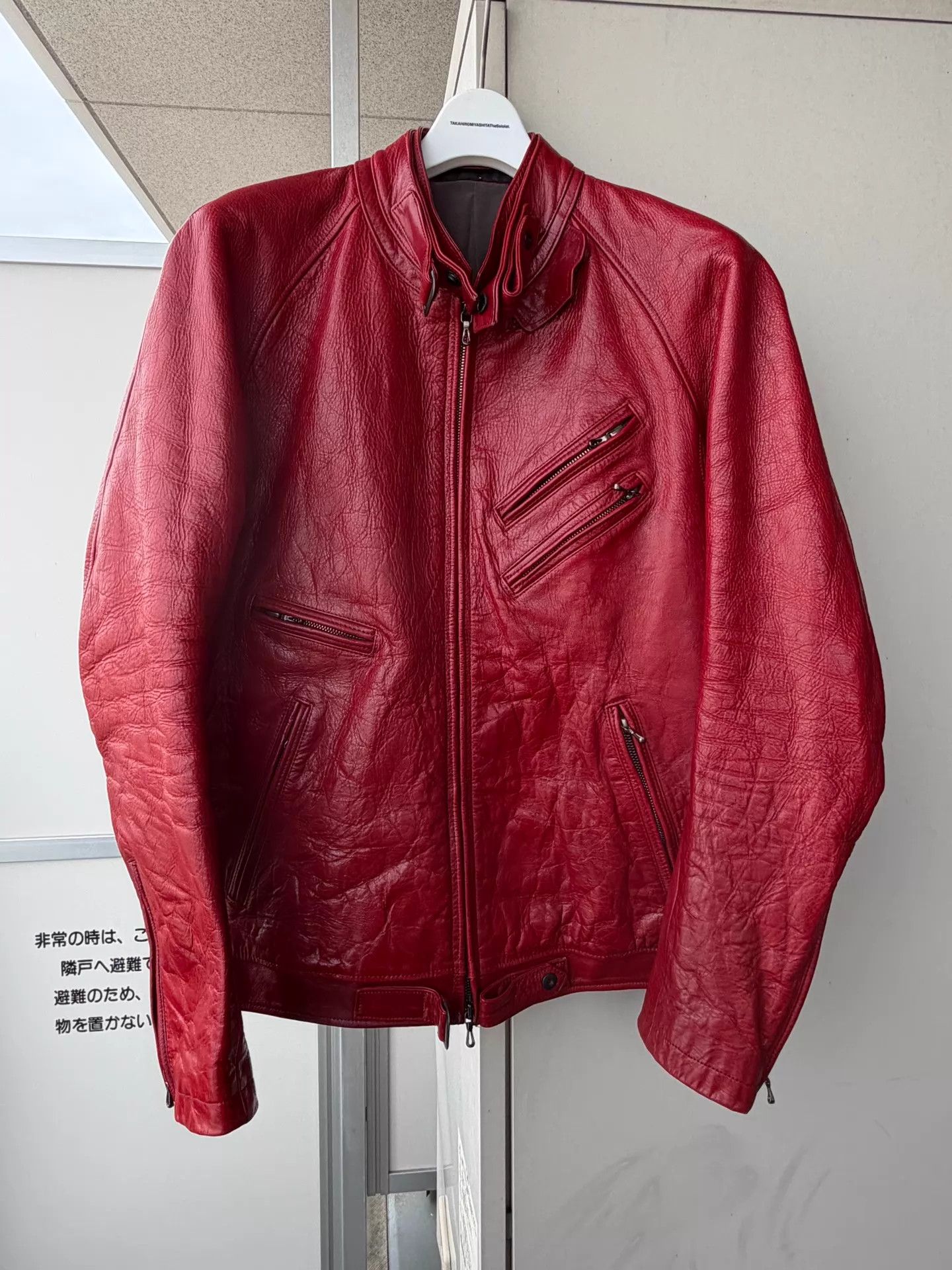 Julius Julius 2010AW Blood Red Calf Leather Moto Jacket Size US M / EU 48-50 / 2 - 2 Thumbnail