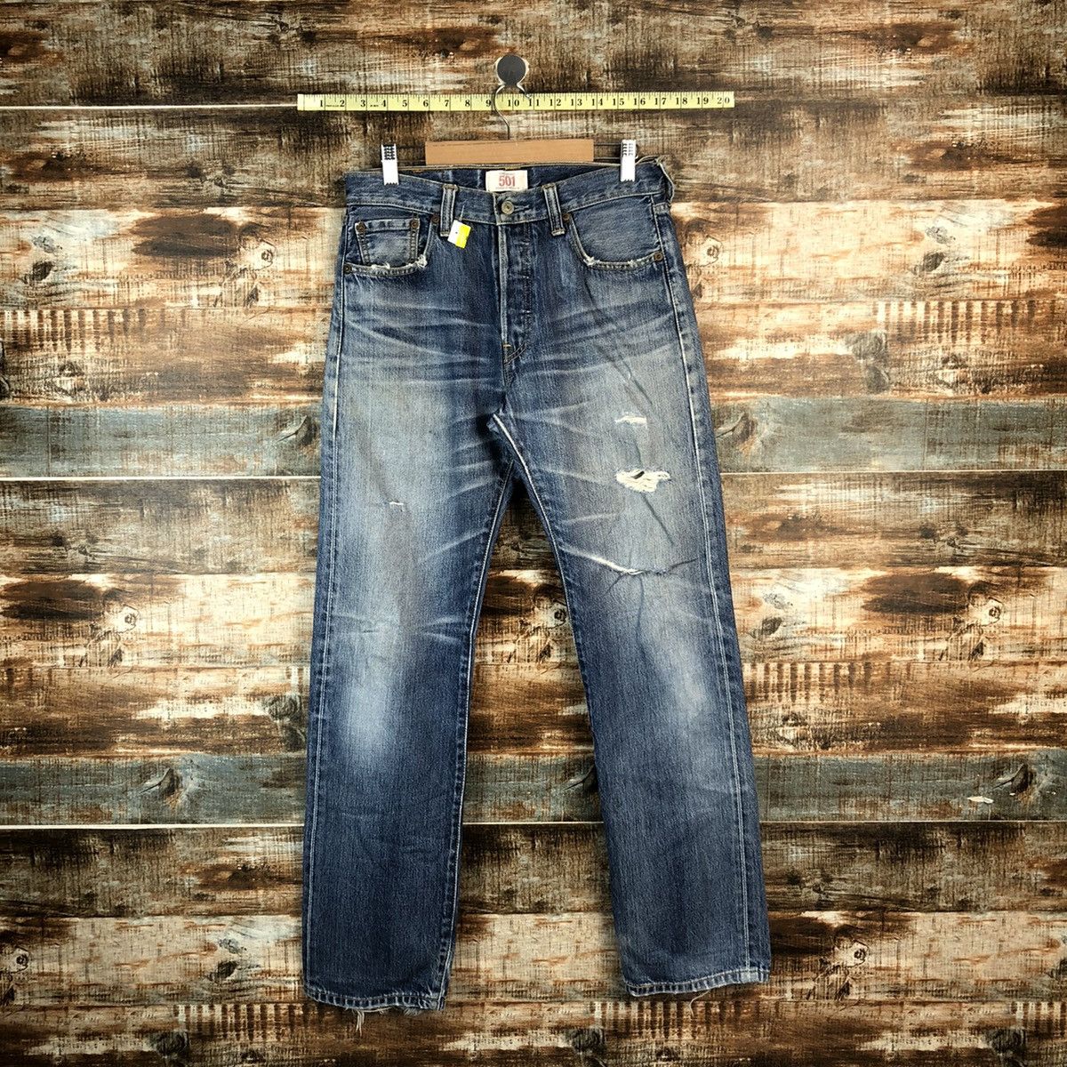 Levi's DLL 501 Levis Blue Distressed Denim Pants #C081 Size US 30 / EU 46 - 1 Thumbnail