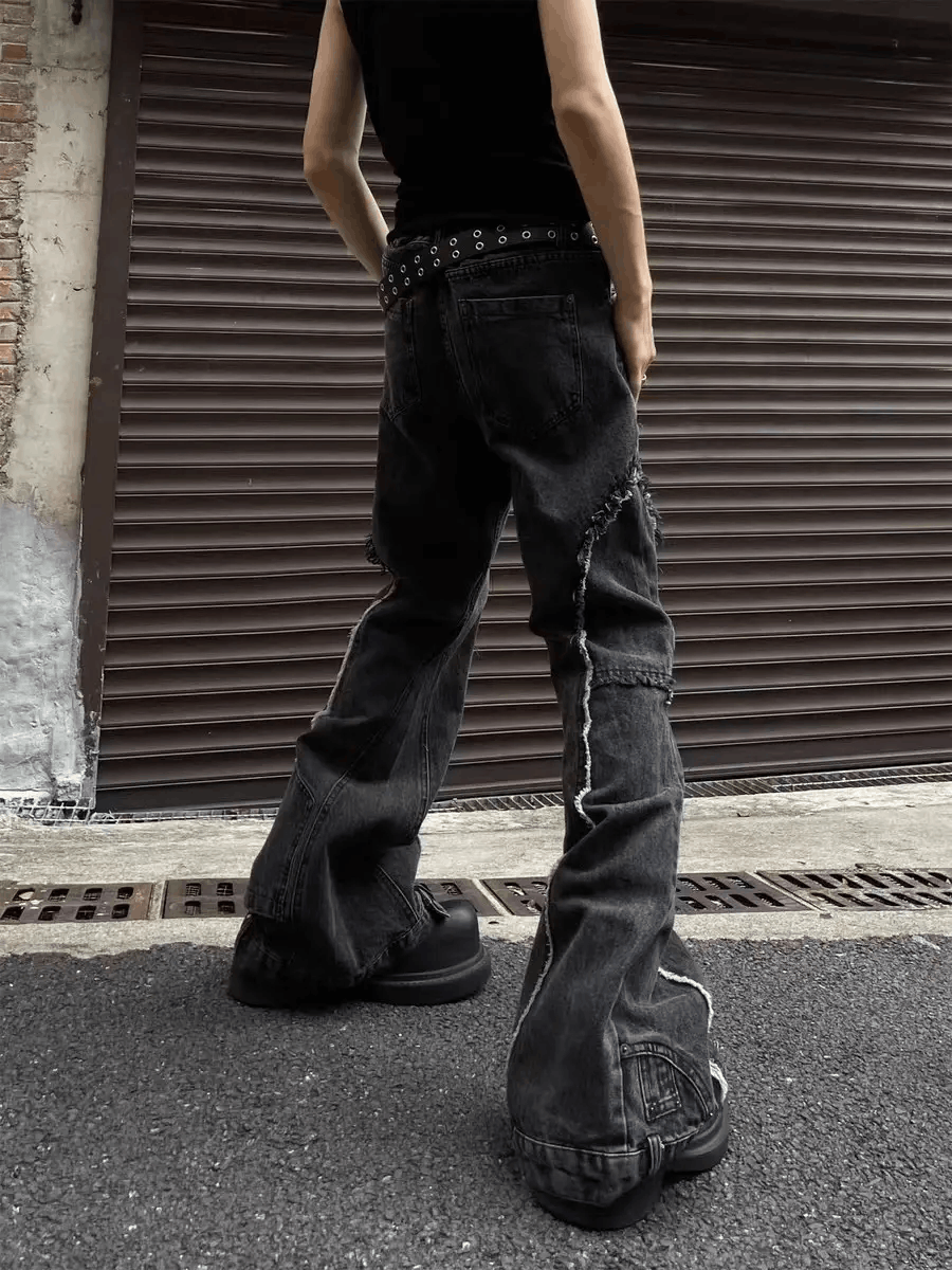 Jean × Vintage Vintage Raw Y2K Micro Flare Street Hip Hop Jeans Size US 30 / EU 46 - 4 Thumbnail