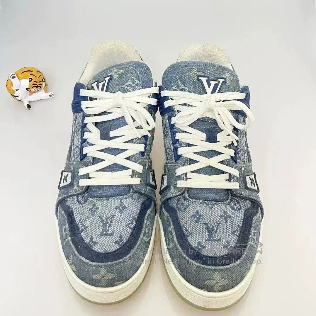 Louis Vuitton LV Trainer Denim Blue Shoes. Size US 9.5 / EU 42-43 - 2 Thumbnail