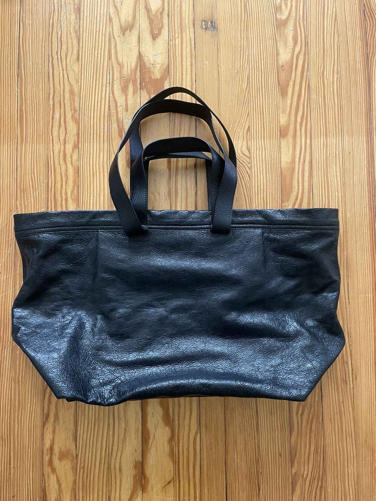 Balenciaga Grail Balanciaga SS17 Arena XL Ikea Tote Bag Leather Black Size ONE SIZE - 2 Thumbnail