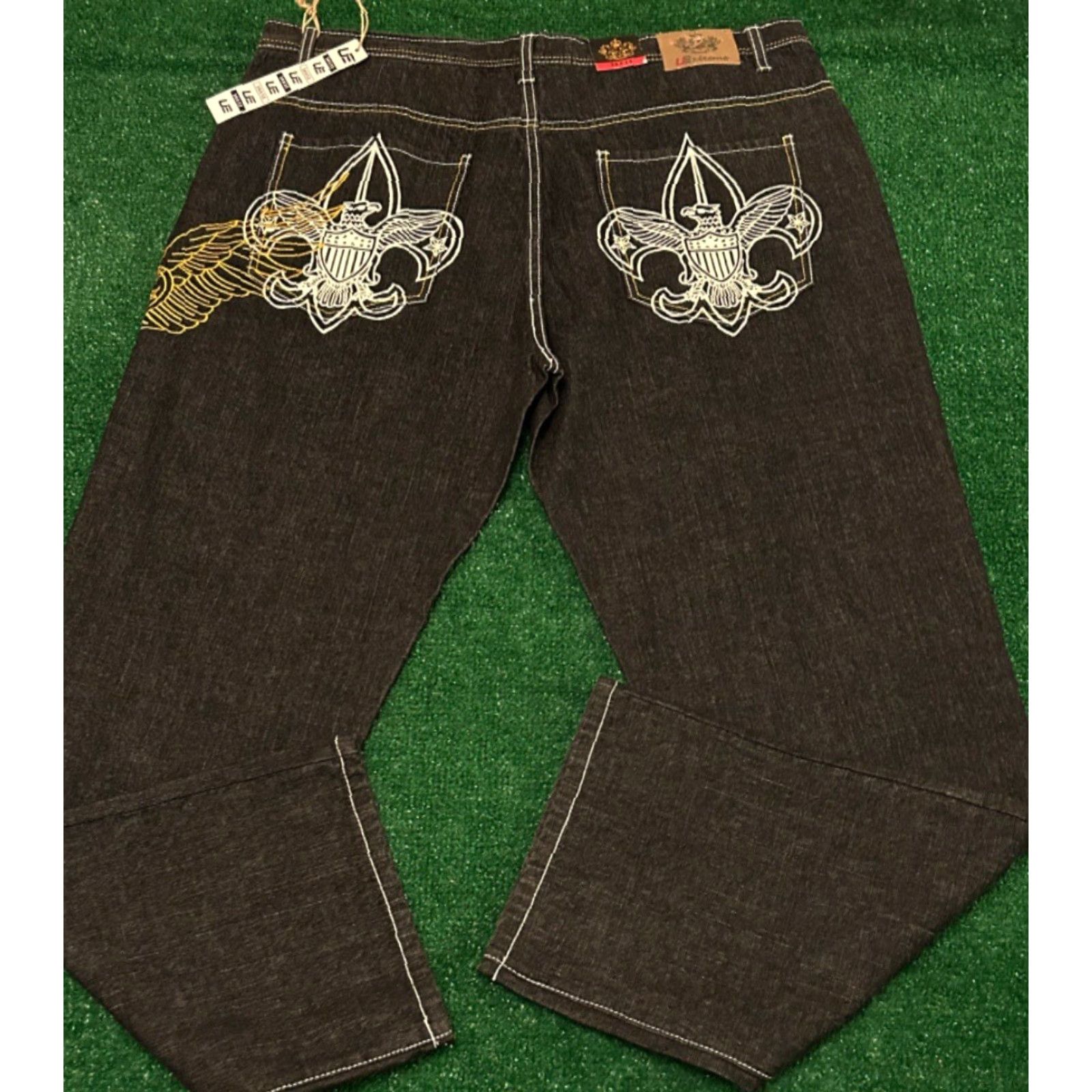 Vintage VINTAGE UE Xtreme Baggy Skater Grunge Jeans VTG Mens Size 38 Army Wings Embroidered Jeans Style Wide-Leg 32 Inseam Mens Size US 38 / EU 54 - 2 Thumbnail
