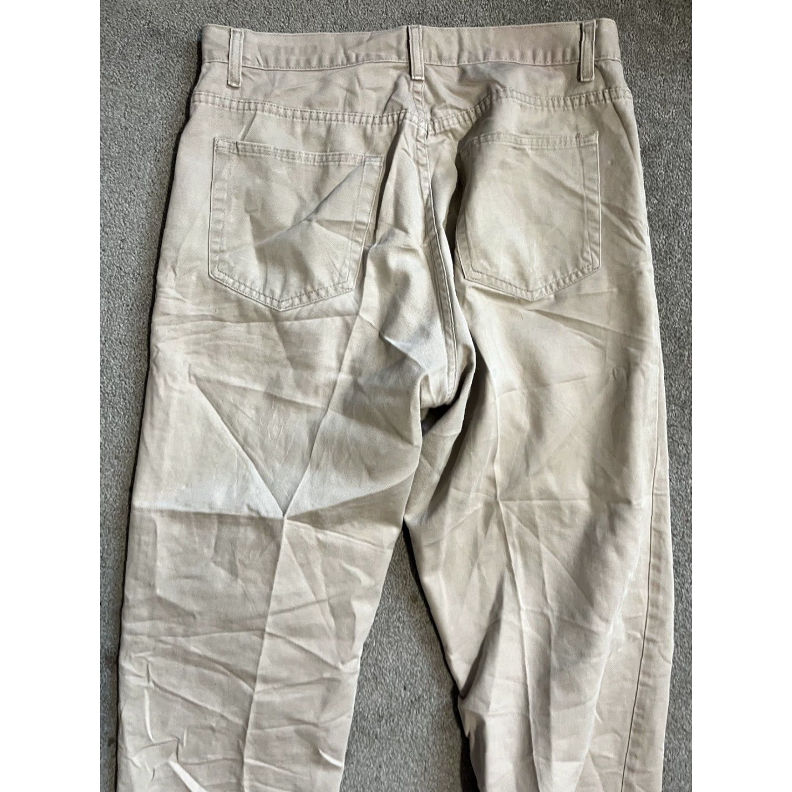 Calvin Klein VINTAGE Calvin Klein Jeans High Waisted Beige Easy Fit Pants 34x29 Men Jeans Regular 34 Beige Logo Retro Size US 34 / EU 50 - 4 Thumbnail