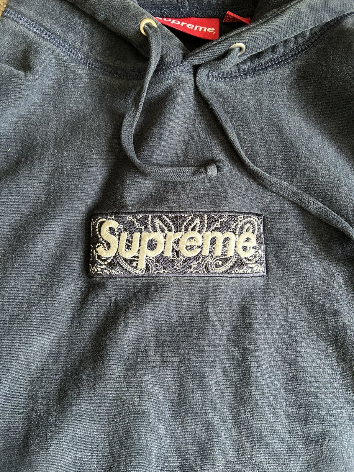 Supreme Supreme Bandana Box Logo Hoodie Navy Size Medium Size ONE SIZE - 6 Thumbnail